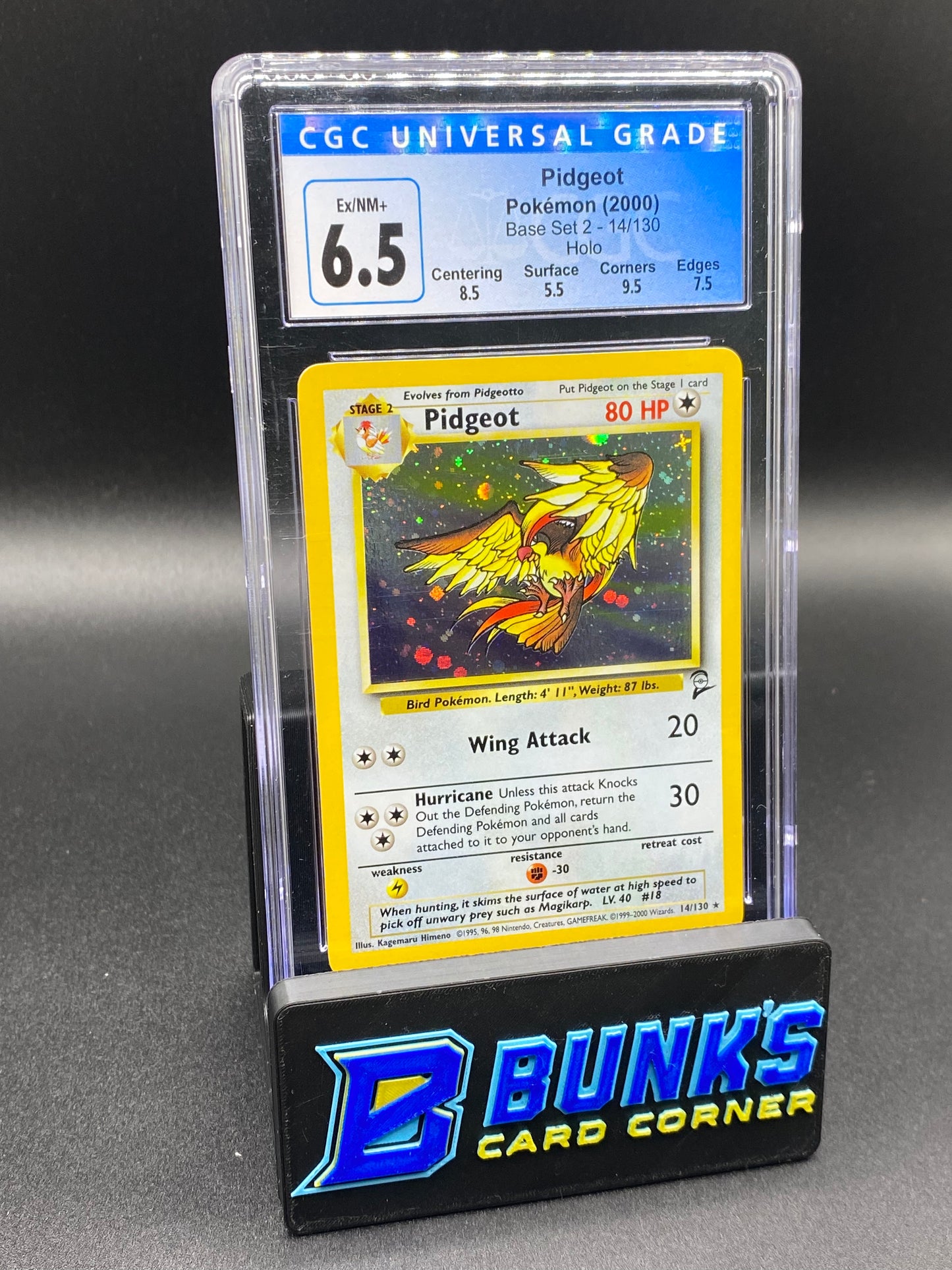 2000 Pidgeot Holo Base Set 2 CGC 6.5