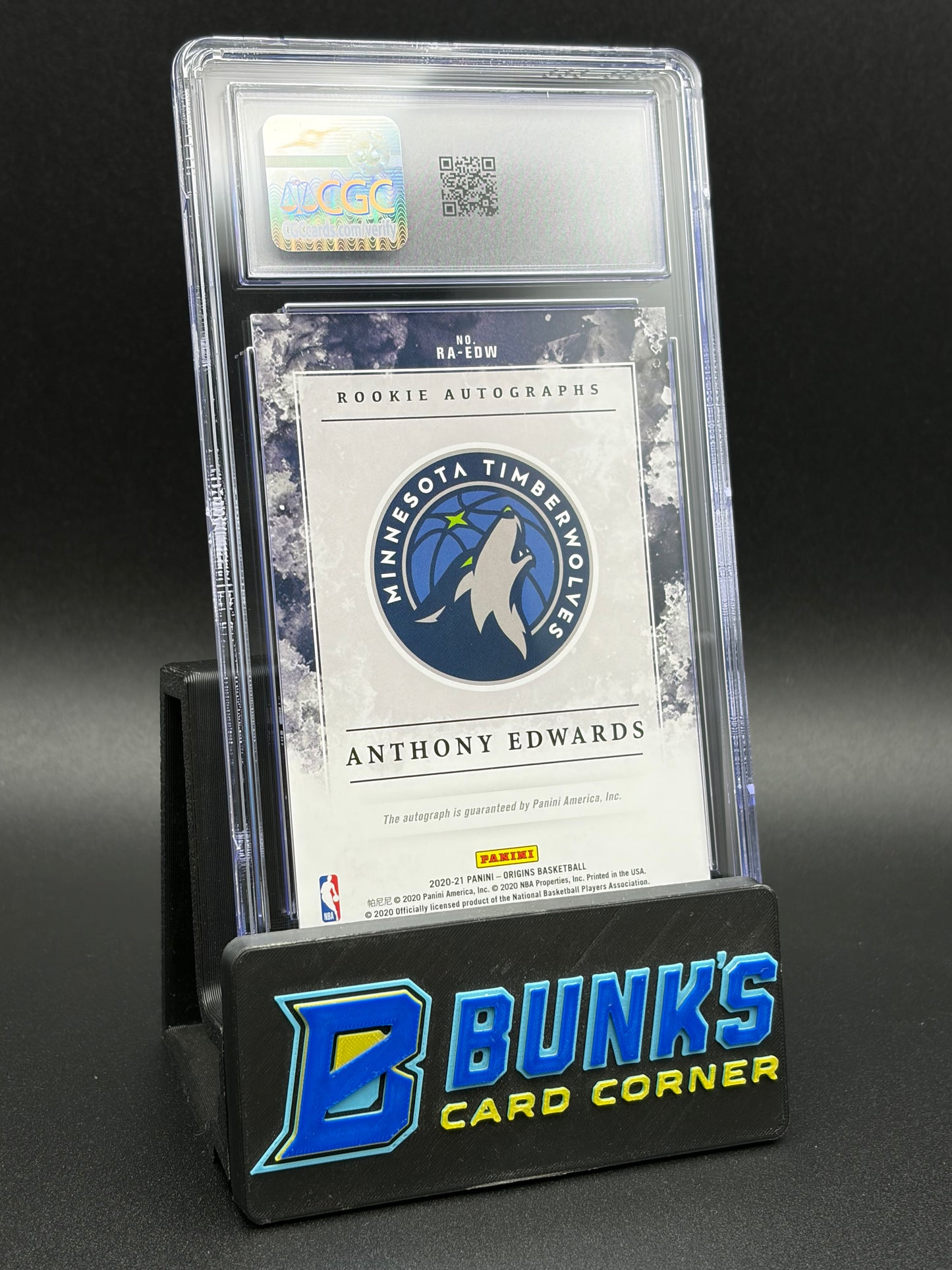 2020-21 Anthony Edwards Rookie Auto Origins CGC 10 Auto 9 RC