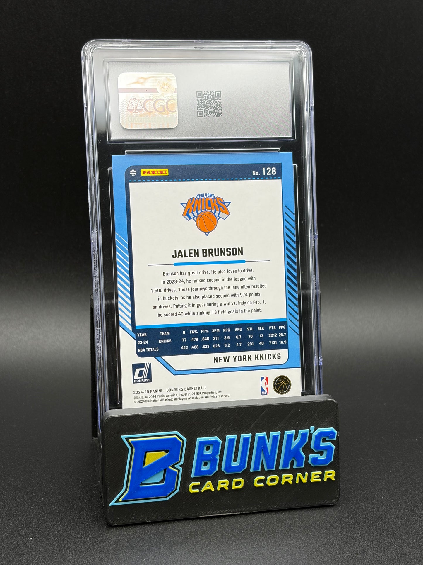 2024-25 Jalen Brunson Blue Disco Donruss CGC 10 74/75