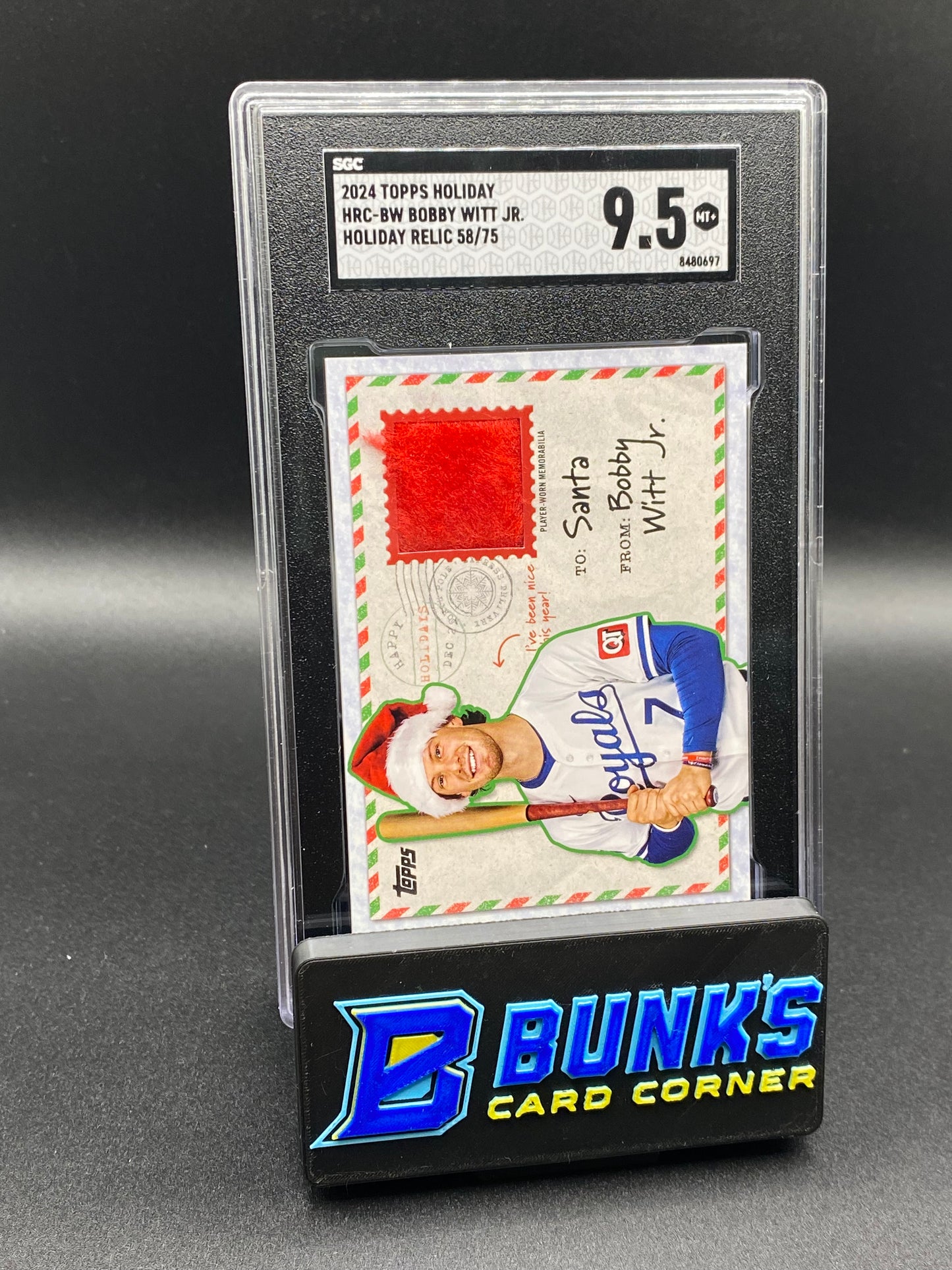 2024 Bobby Witt Jr. Holiday Relic 58/75 SP SGC 9.5 (Box A10)