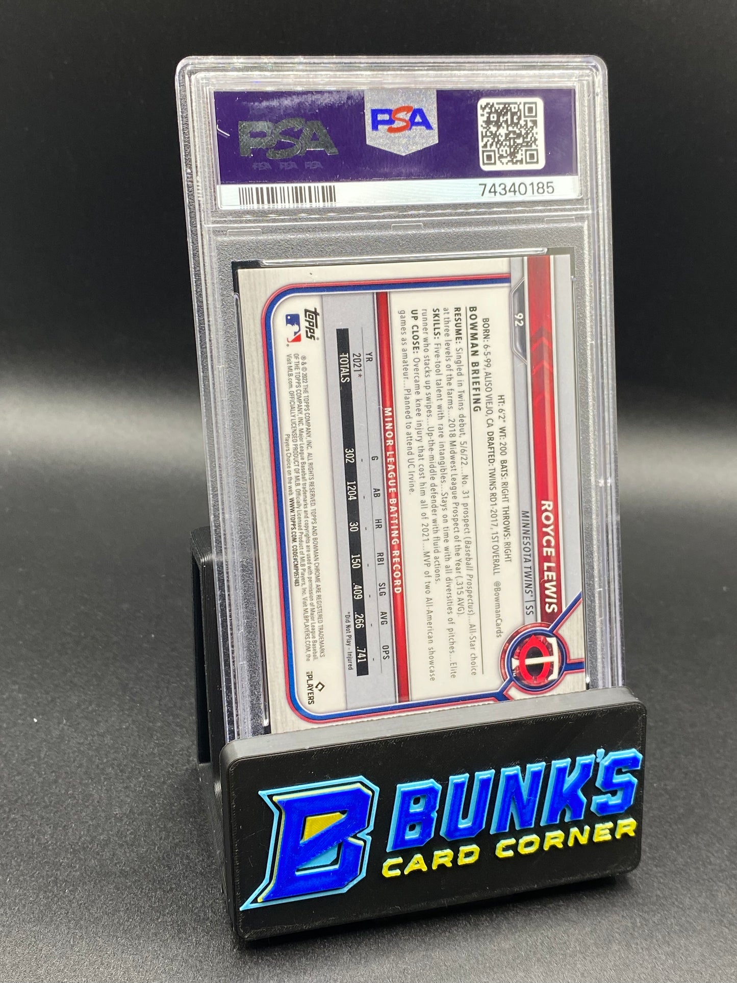 2022 Royce Lewis Purple PSA 9 (Box A10)