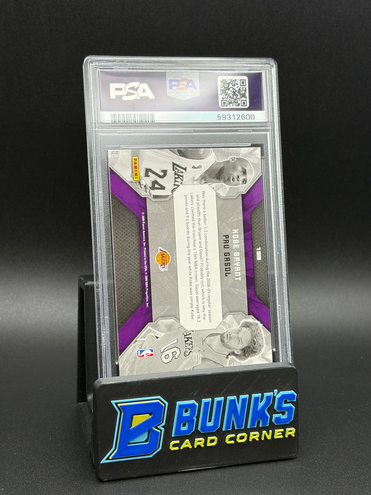 2009 Kobe Bryant & Pau Gasol Teamwork Combos Green Elite PSA 10