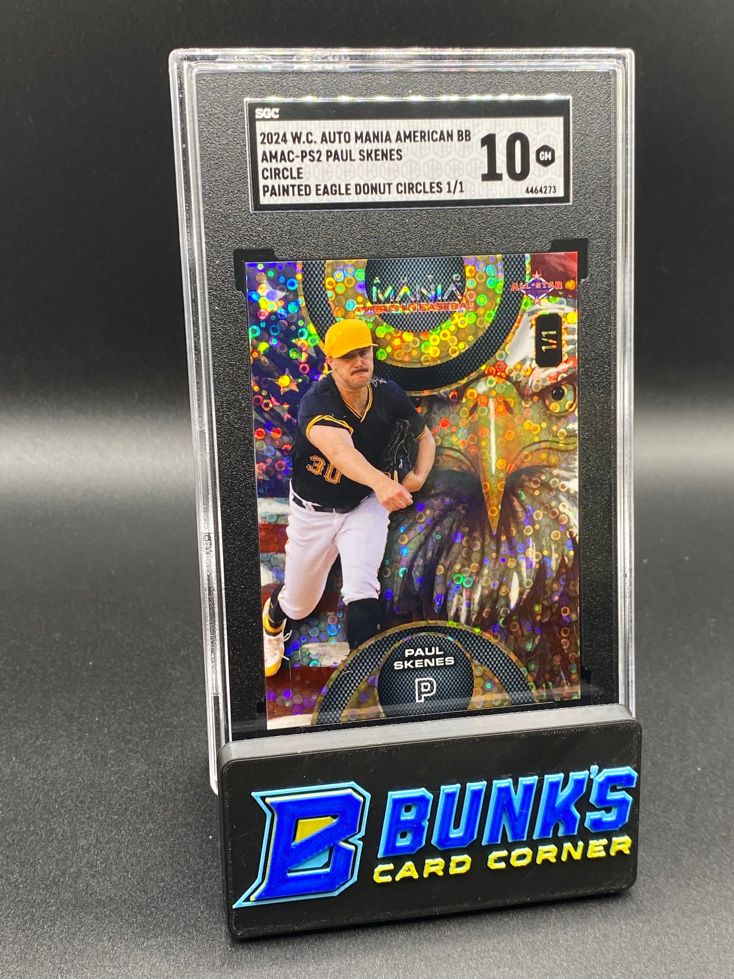 2024 Paul Skenes Circle Painted Eagle Donut Circles 1/1 SGC 10 (Box A15)