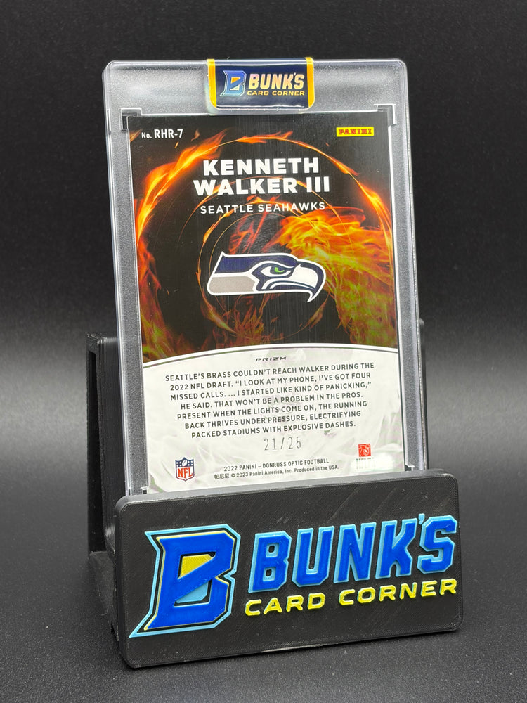 2022 Kenneth Walker III Donruss Optic Panini Red Hot Rookies 21/25