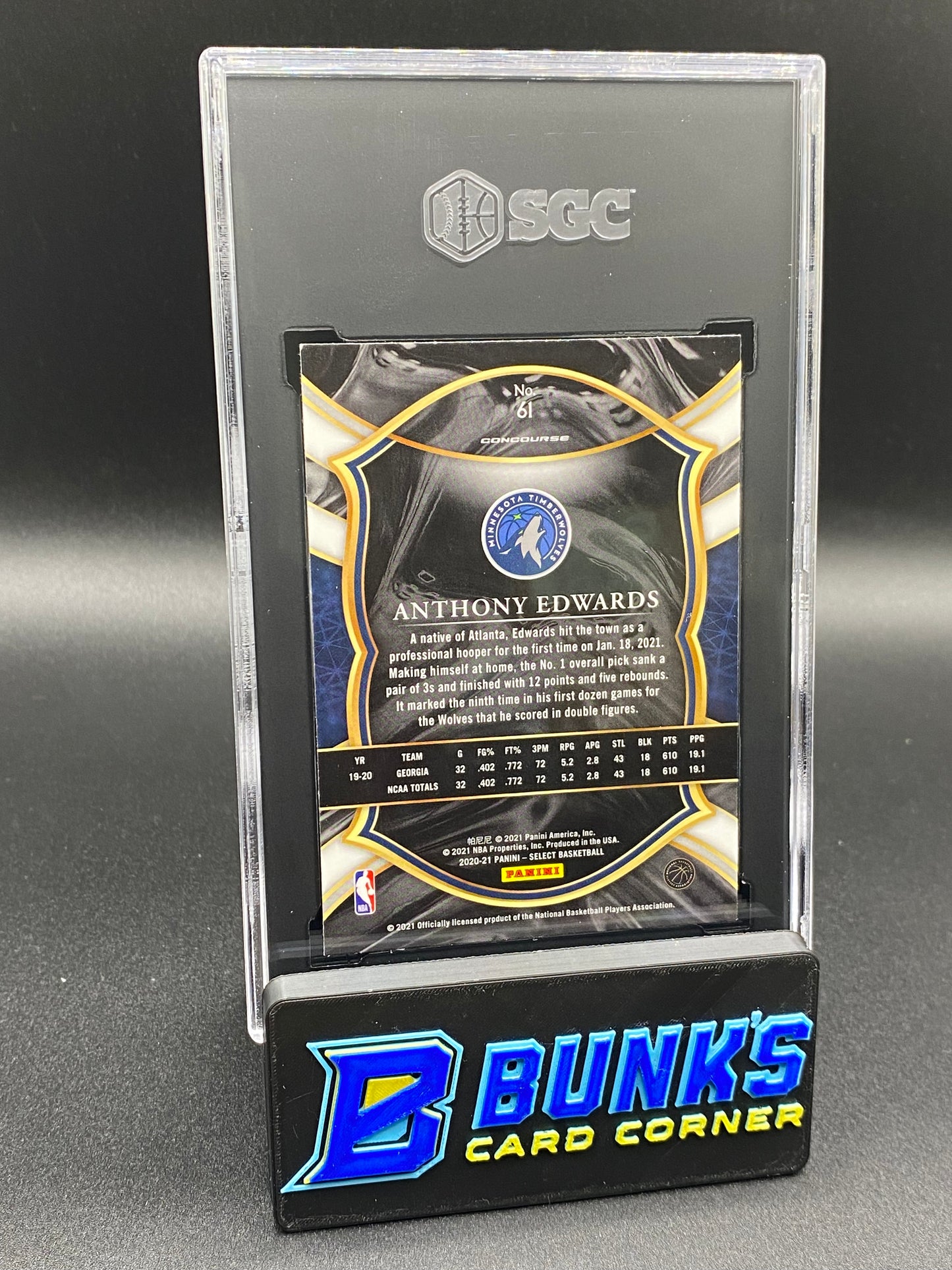 2020-21 Anthony Edwards Blue Retail RC SGC 10 (Box A19)