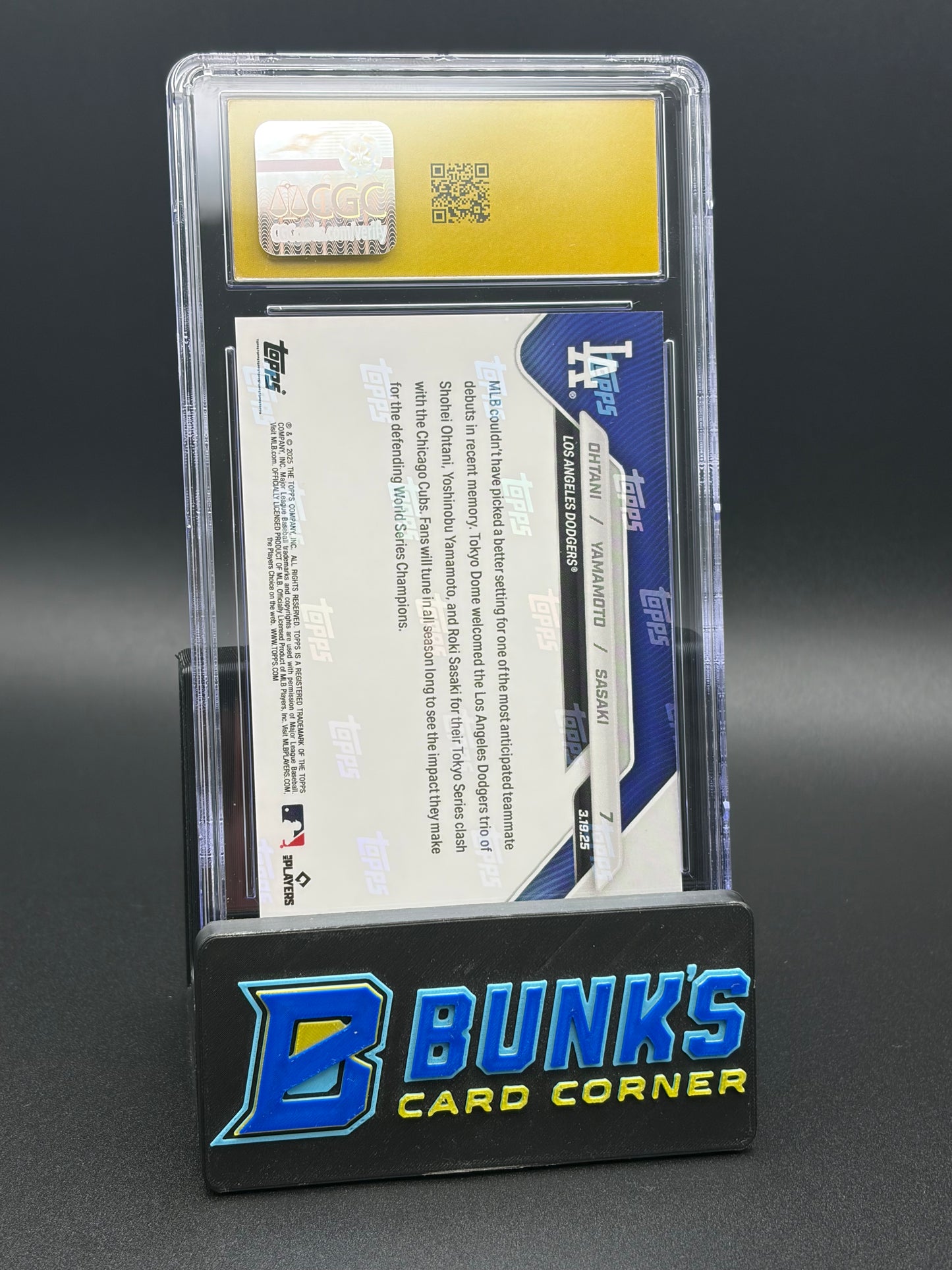 2025 Ohtani & Yamamoto & Saski Topps Now CGC Pristine 10