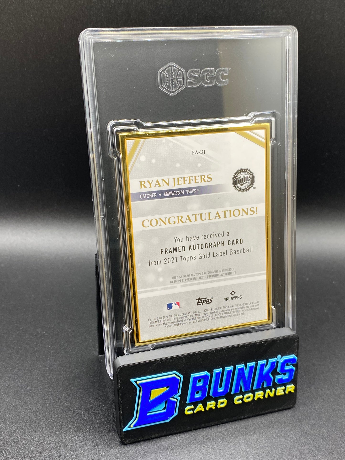 2021 Ryan Jeffers Framed Auto. SGC 10/9 (Box B67)