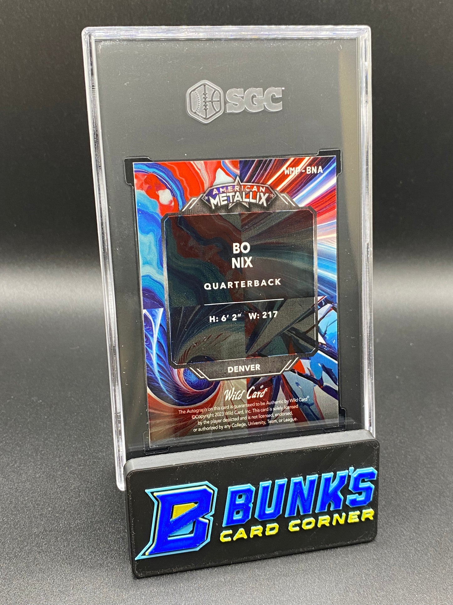 2023 Bo Nix Wildliquid Auto. 3/5 SGC 10/10 (Box B67)