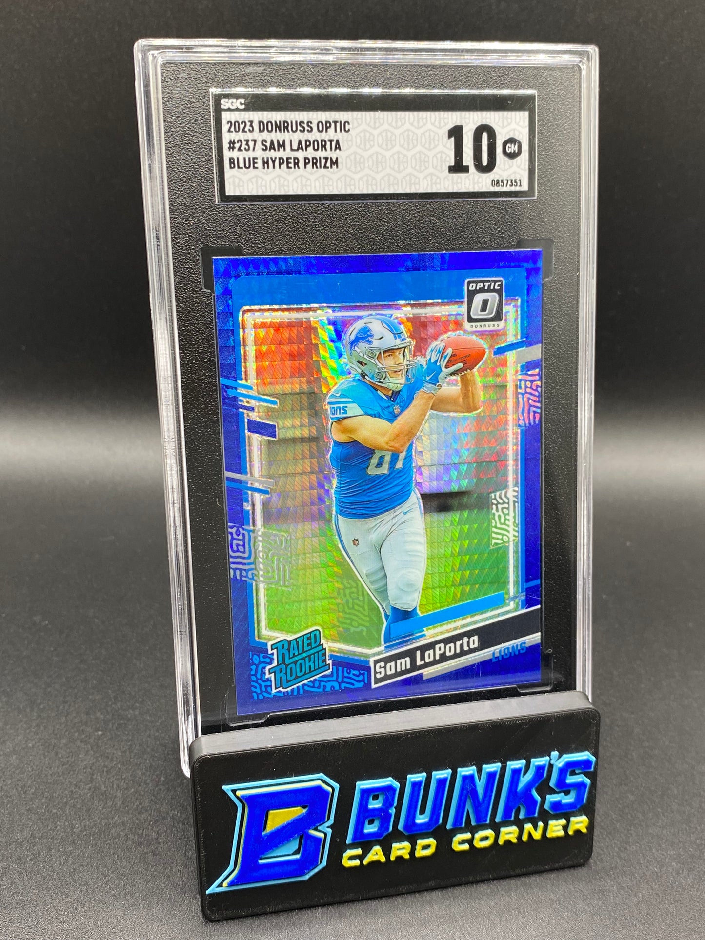 2023 Sam LaPorta Blue Hyper Prizm SGC 10 (Box B66)