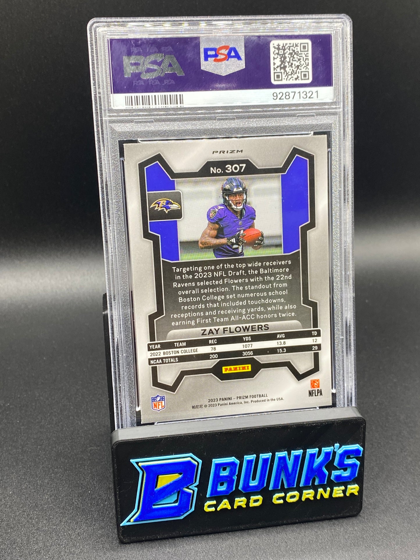 2023 Zay Flowers Purple Pulsar PSA 10
