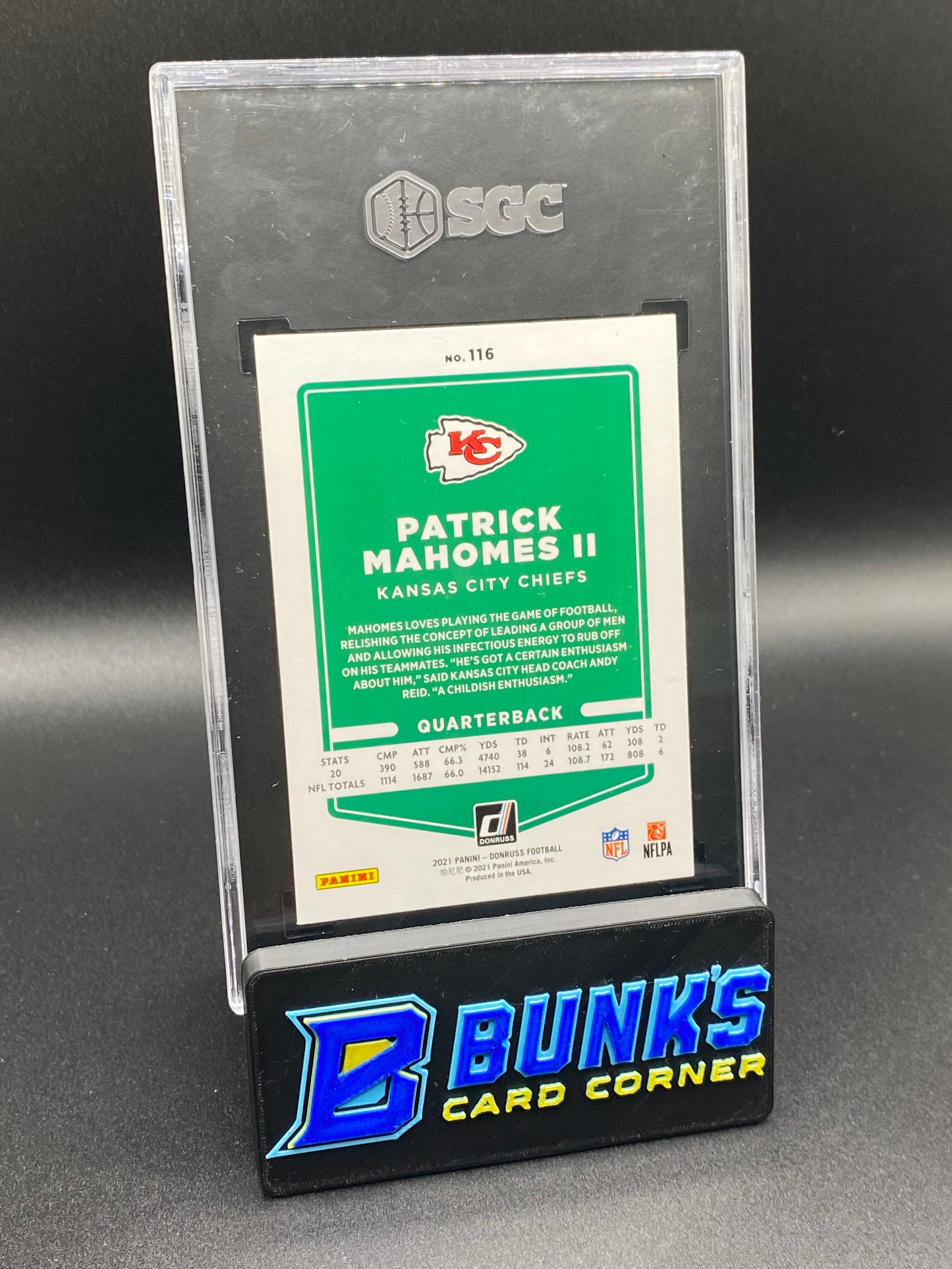 2021 Patrick Mahomes II No Helmet Bronze Press Proof SGC 10
