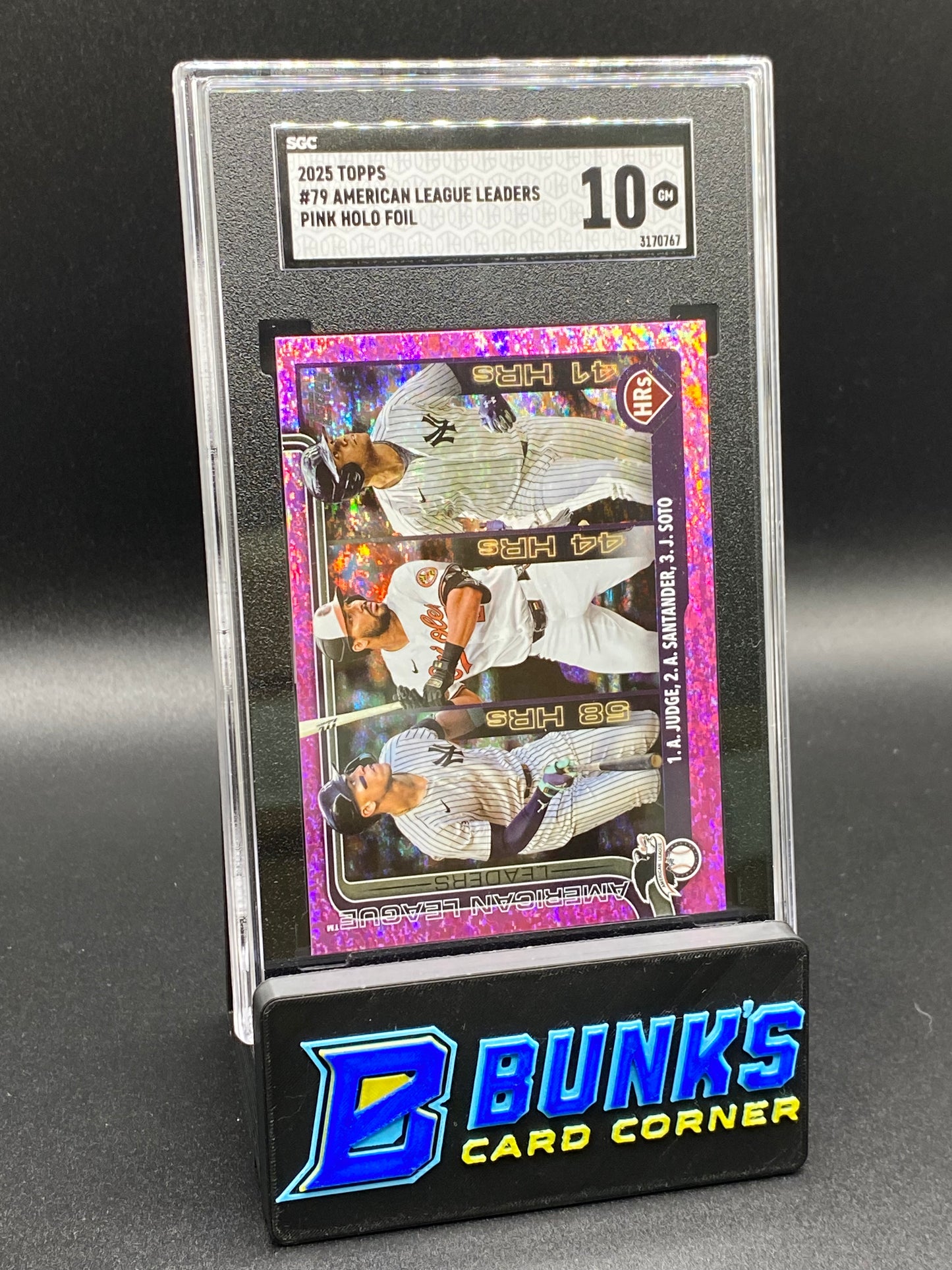 2025 American League Leaders Pink Holo Foil SGC 10