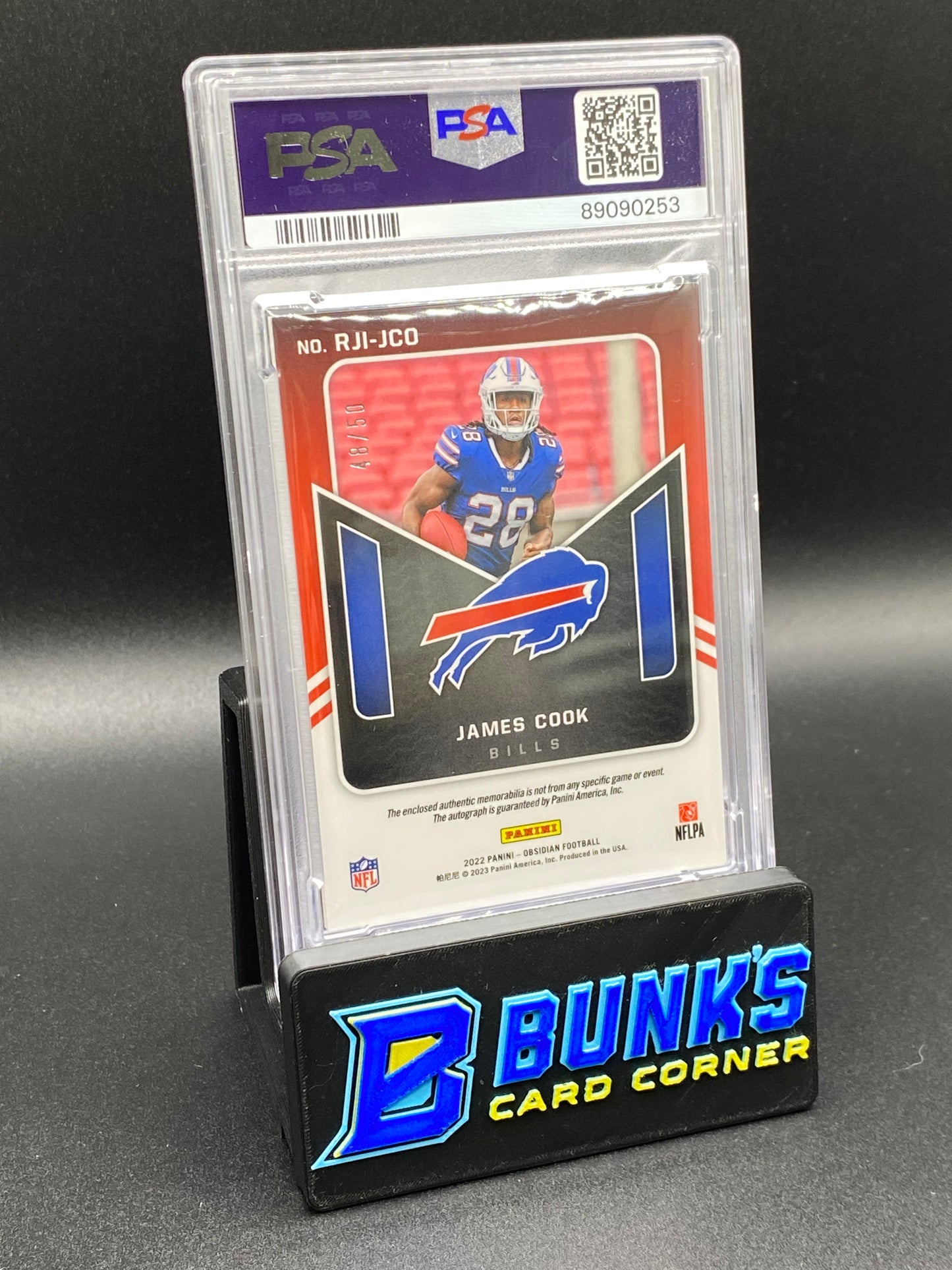 2022 James Cook Rookie Jersey Green Auto. PSA 9