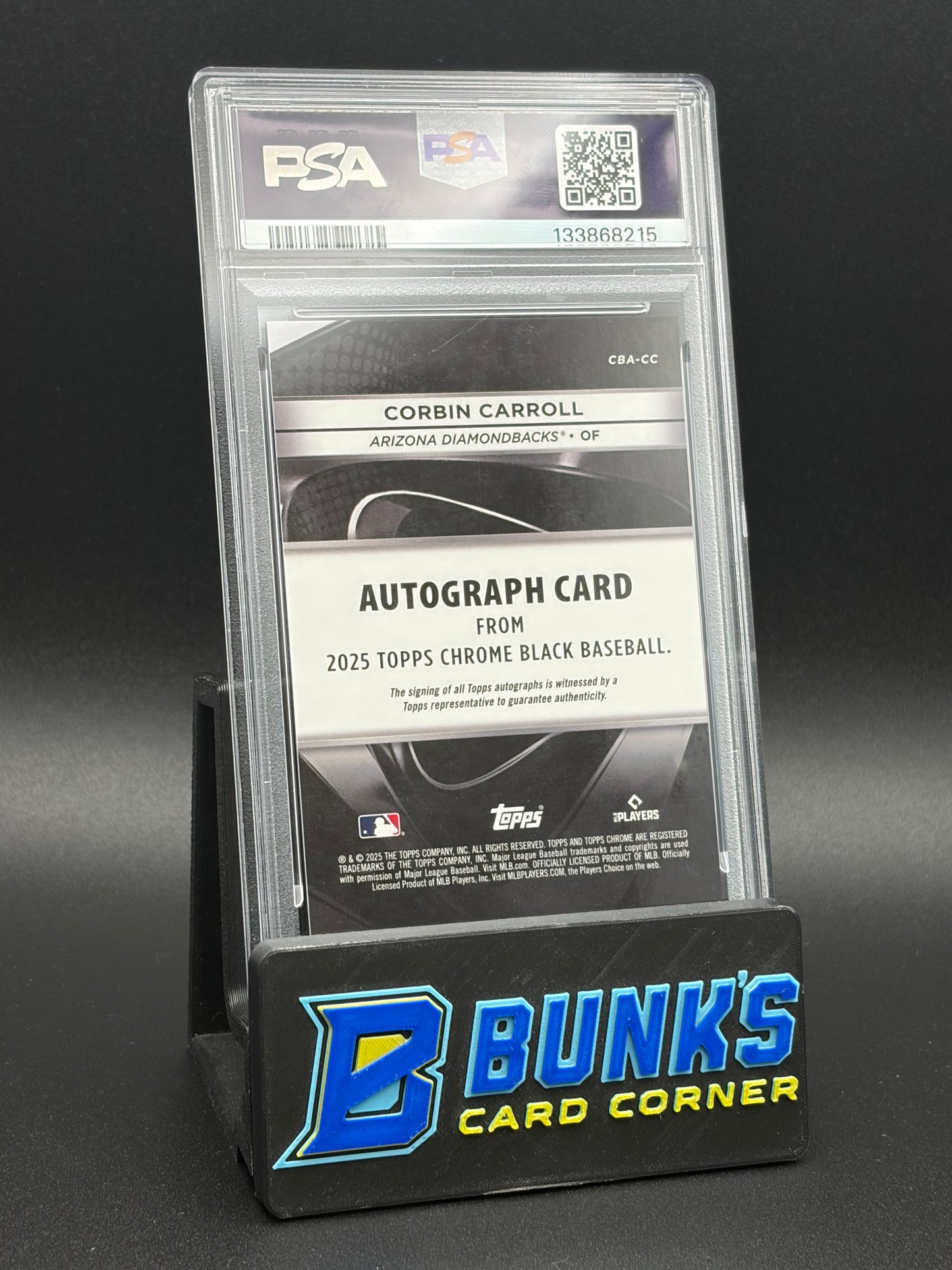 2025 Corbin Carroll Auto Blue Refractor Chrome Black PSA 10 8/150
