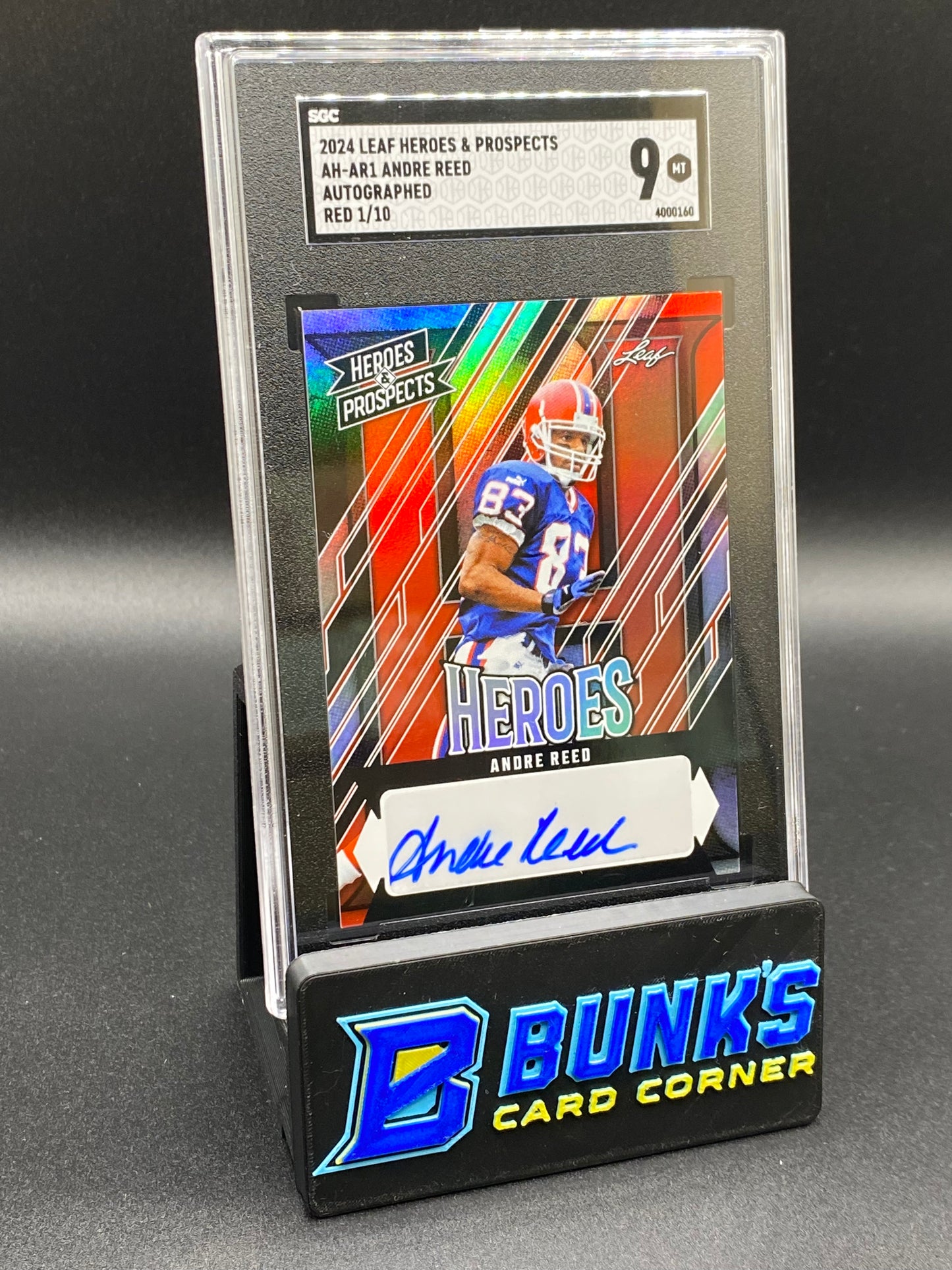 2024 Andre Reed Auto. Red 1/10 SGC 9