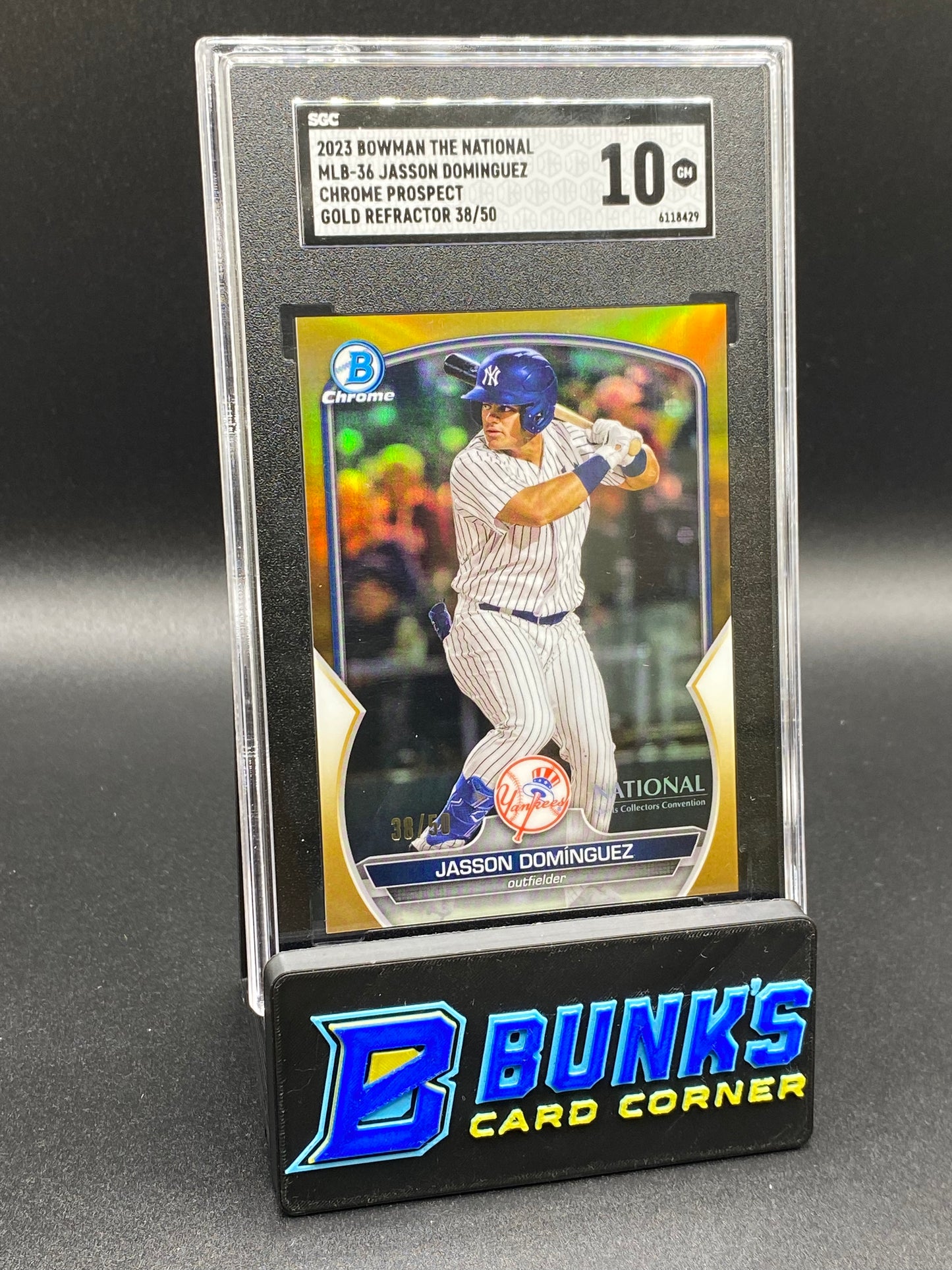 2023 Jasson Dominguez Chrome Prospect Gold Ref. SGC 10