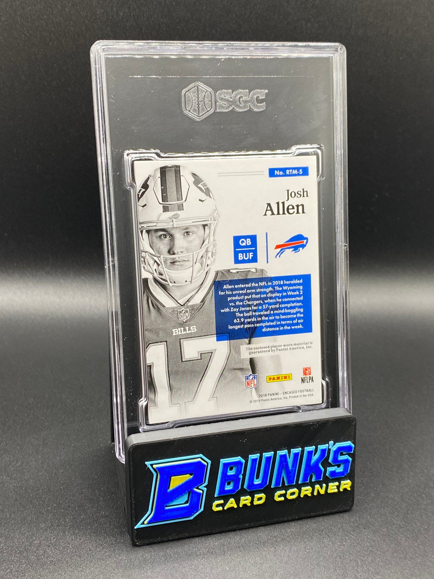 2018 Josh Allen Rookie Triple Memorabilia RC Player Worn SGC 9.5