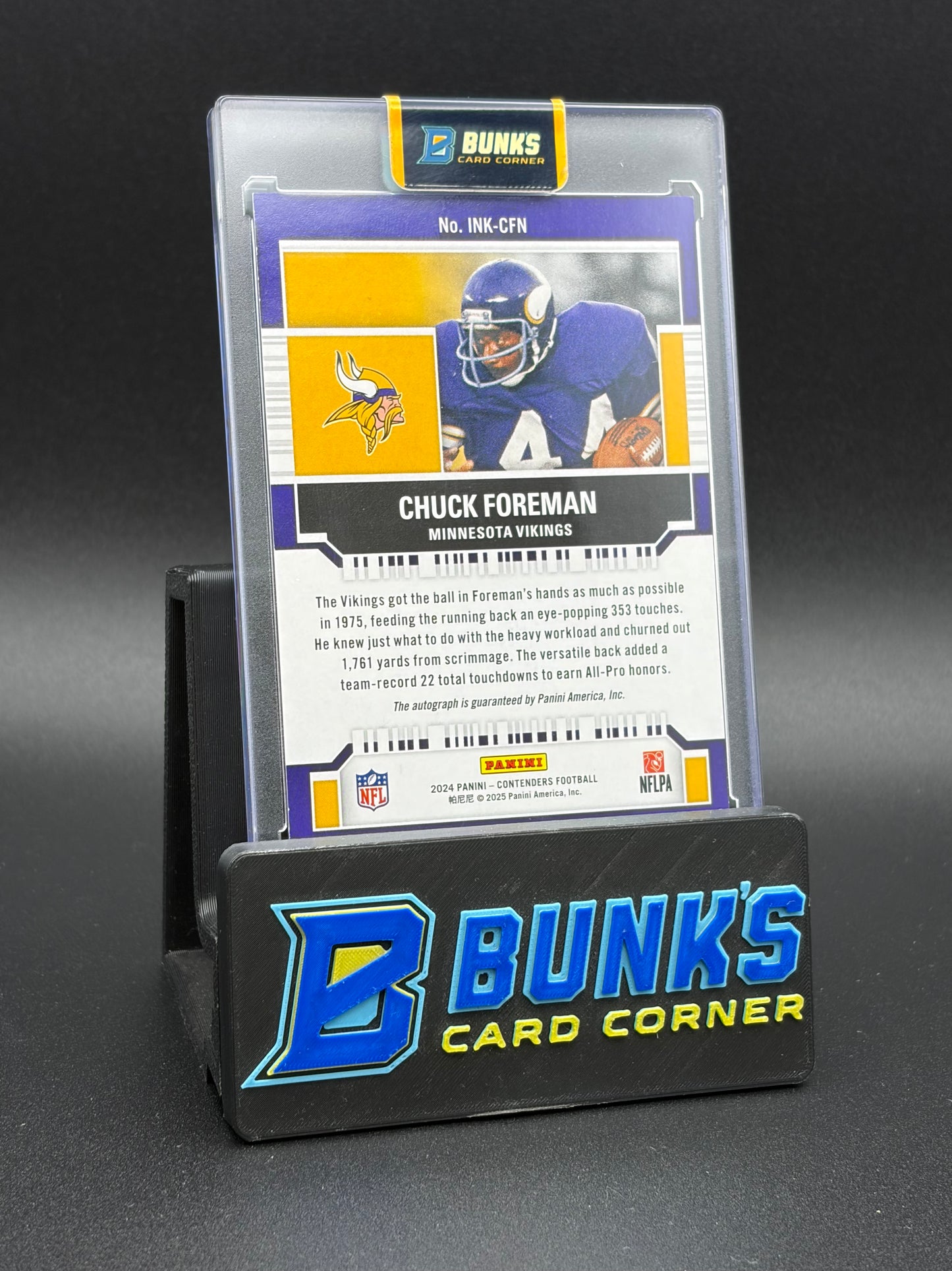2024 Chuck Foreman Contenders Panini Ink Auto 76/99