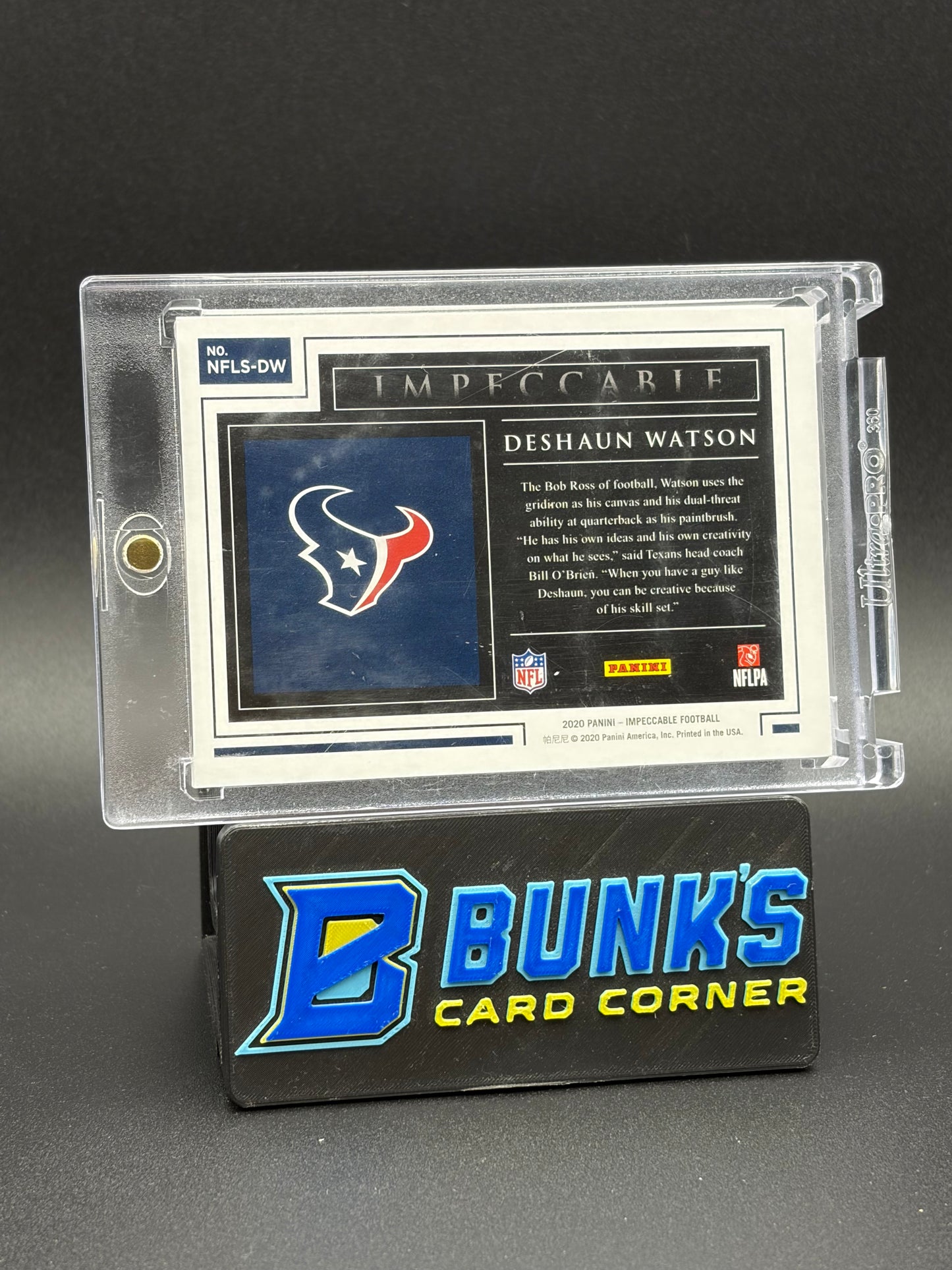 2020 Deshaun Watson Impeccable Silver Bar 19/20