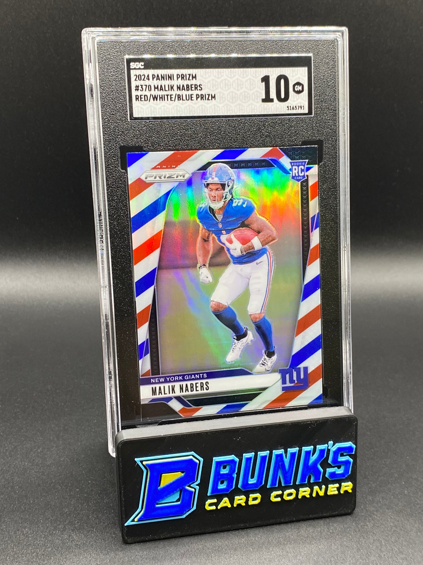 2024 Malik Nabers Red/White/Blue Prizm SGC 10