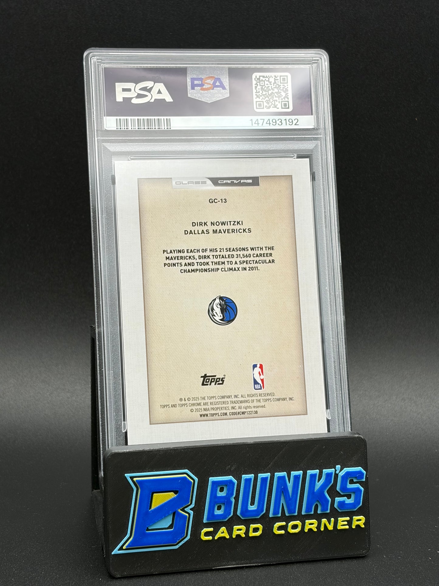 2025 Dirk Nowitzki Glass Canvas Topps Chrome PSA 10