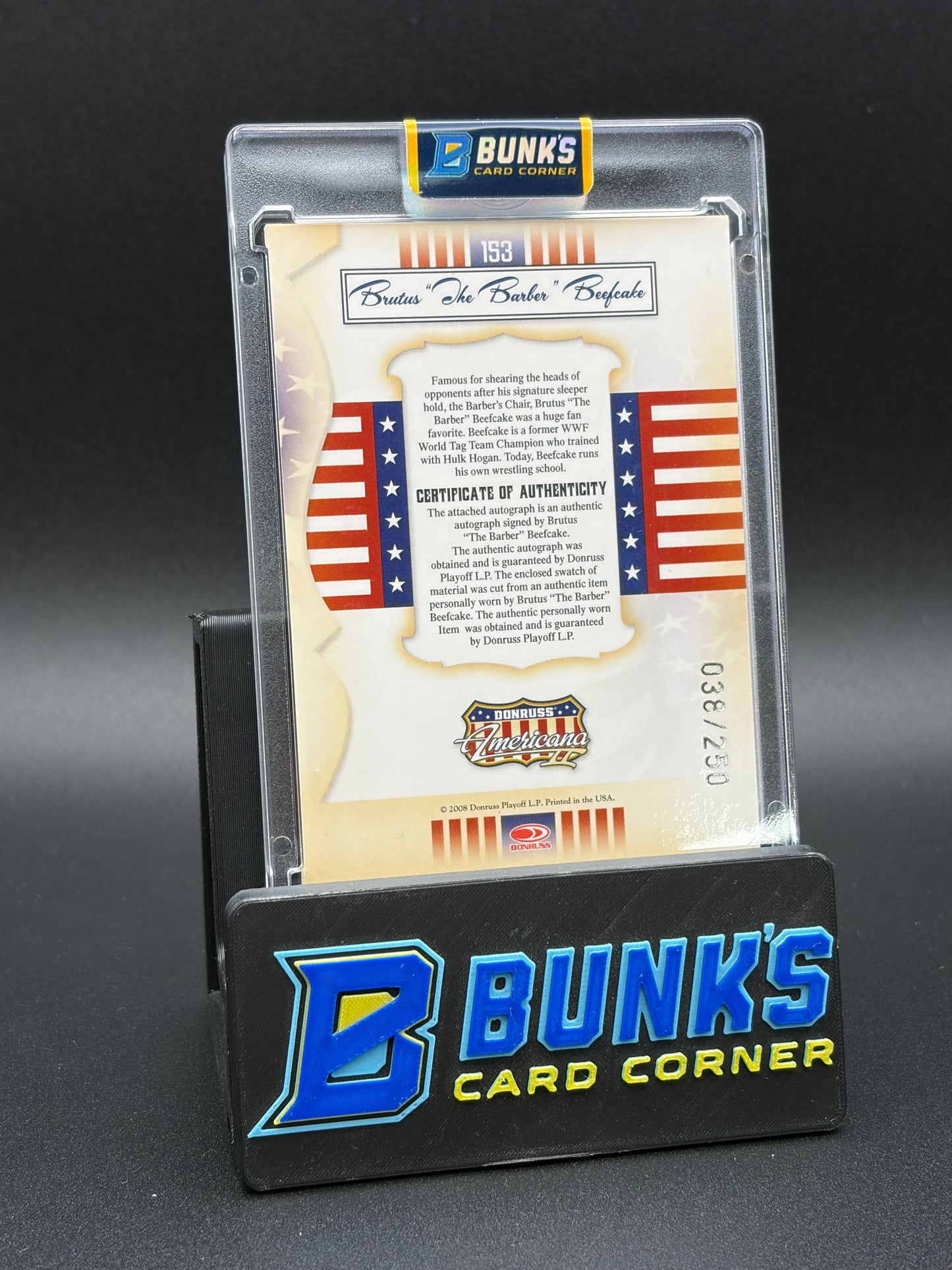 2008 Brutus "The Barber" Beefcake Patch Auto 38/250