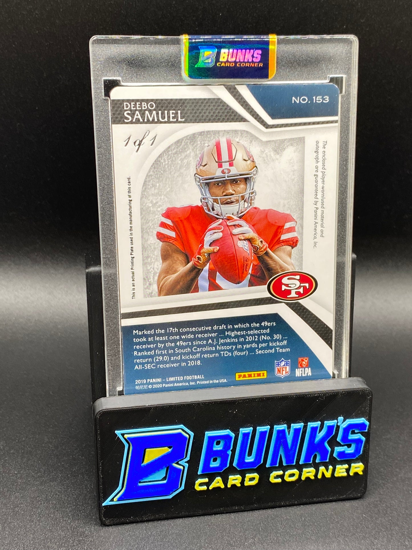2019 Deebo Samuel Player Worn Patch Auto. 1/1