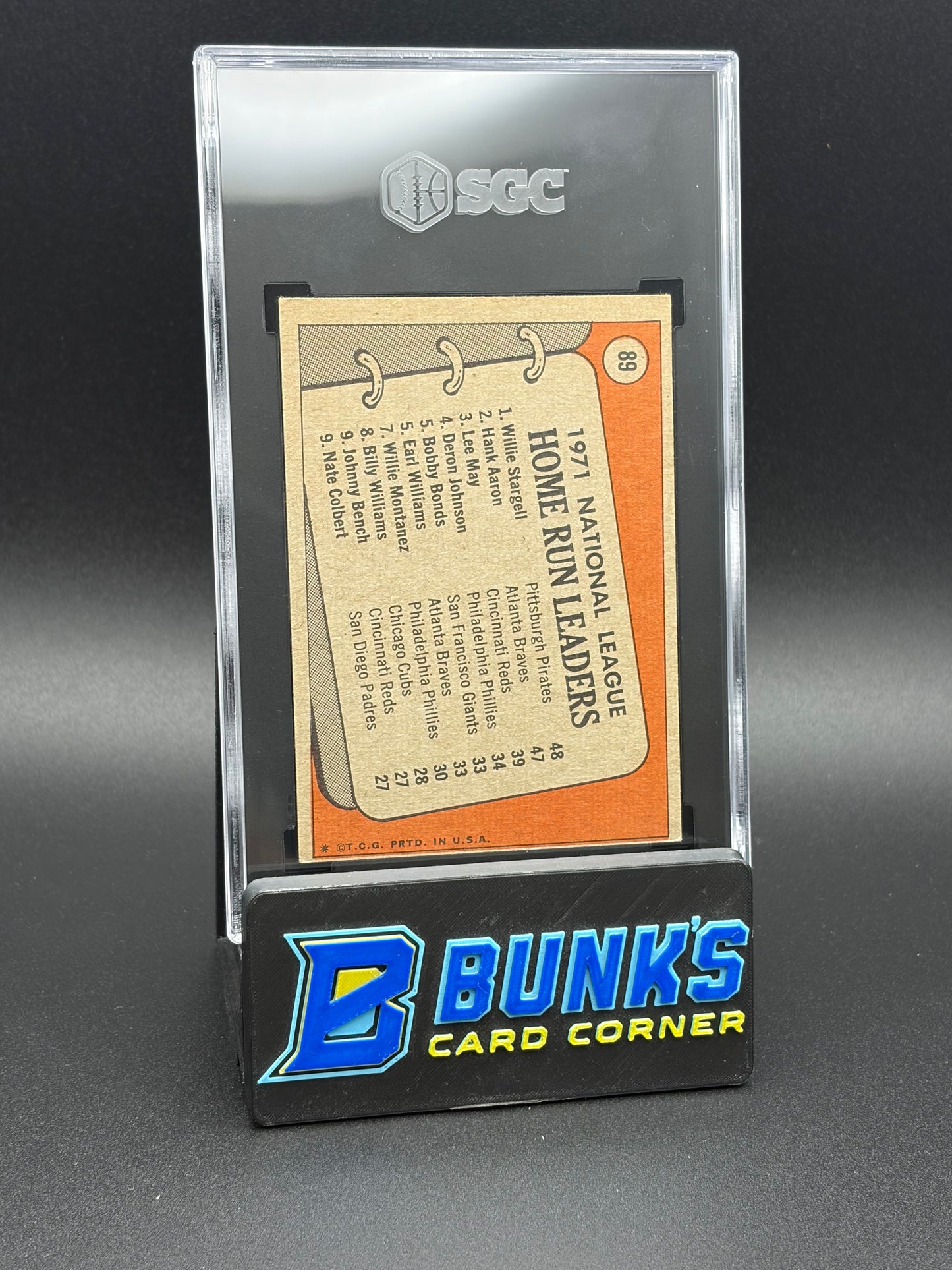1972 Willie Stargell & Hank Aaron & Lee May Home Run Leaders SGC 5
