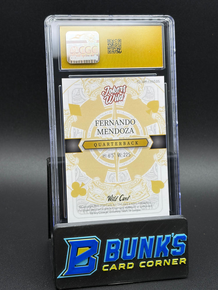 2025 Fernando Mendoza Lava Wild Card Jokers CGC Pristine 10 1/1