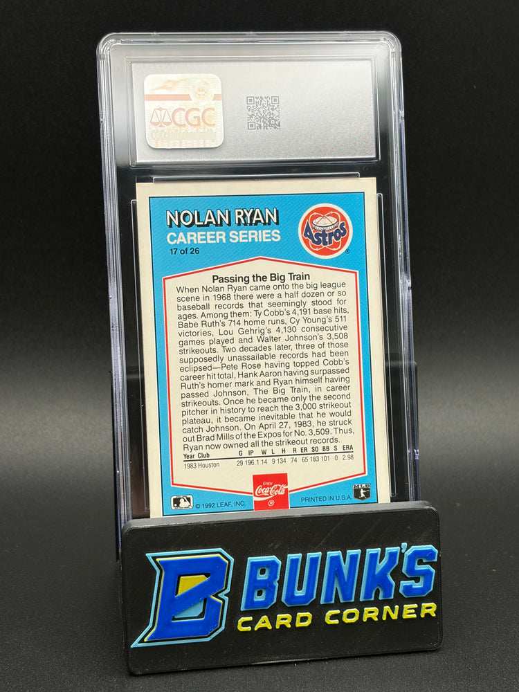 1992 Nolan Ryan Career Series Donruss Coca-Cola CGC 9.5