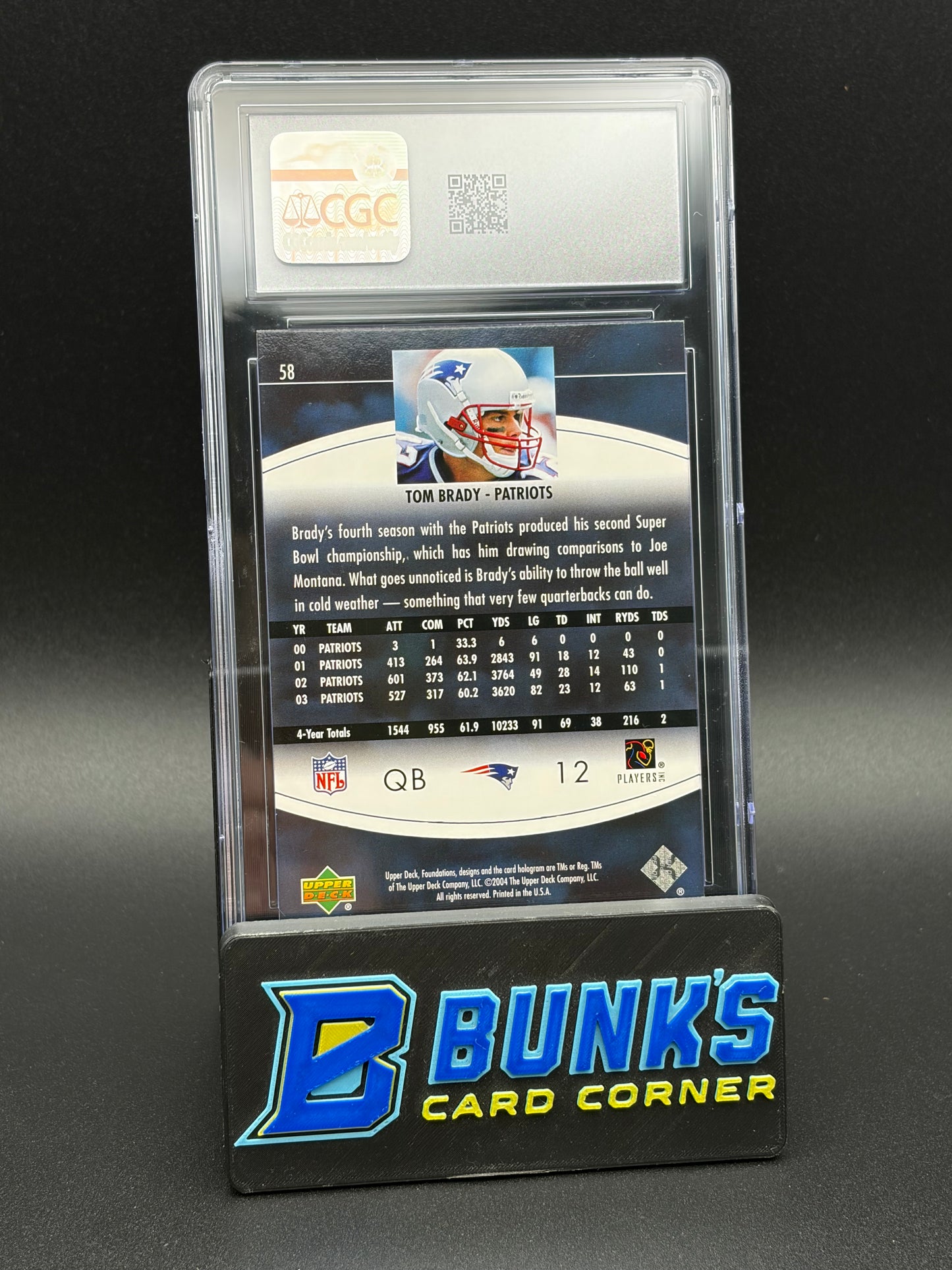 2004 Tom Brady Upper Deck Foundations CGC 9.5
