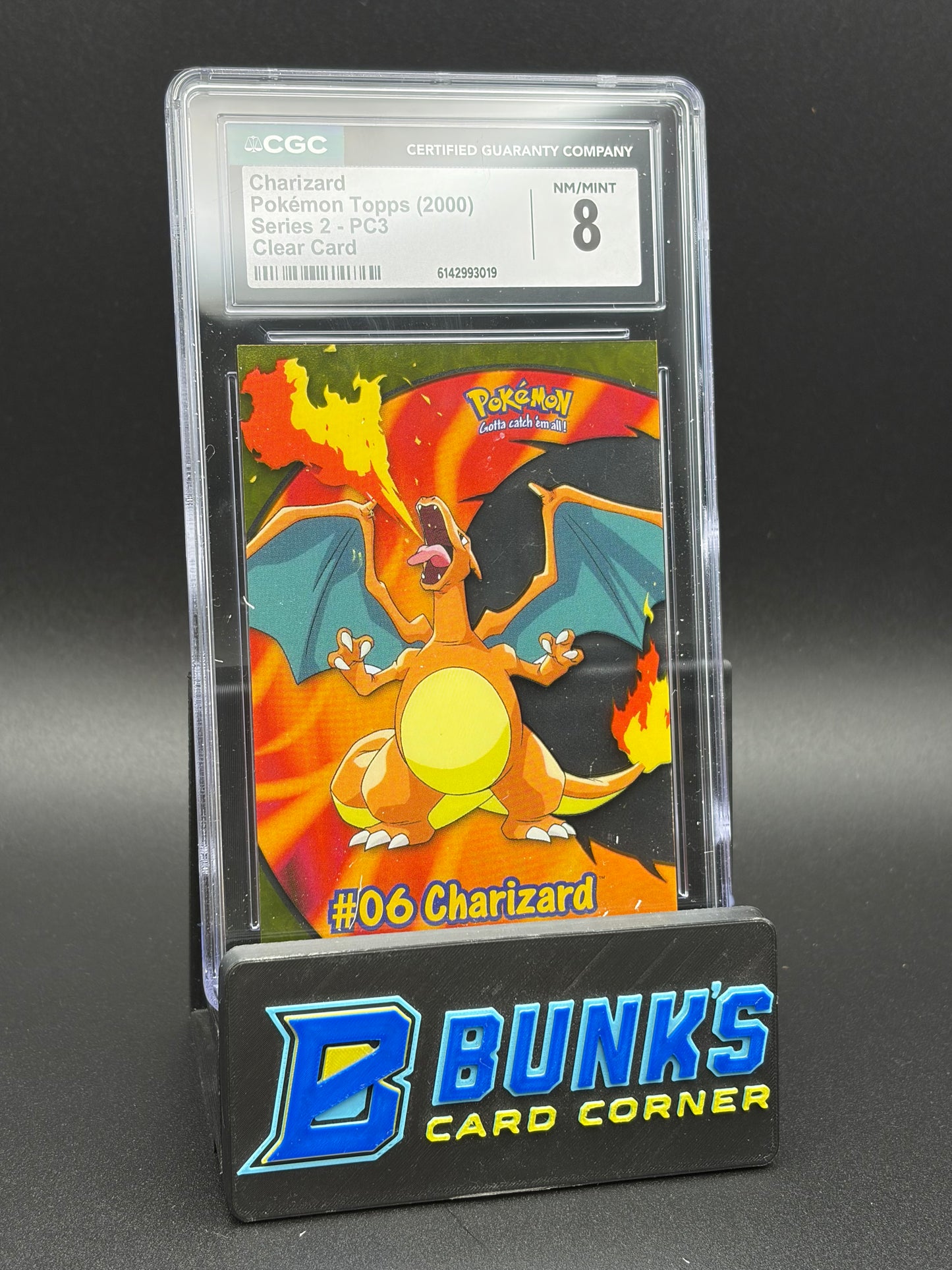 Charizard Clear Card Series 2 CGC 8