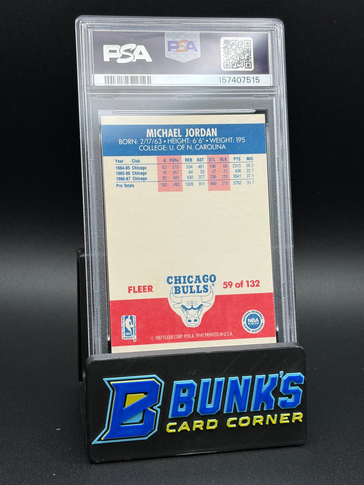 1987 Michael Jordan Fleer PSA 8