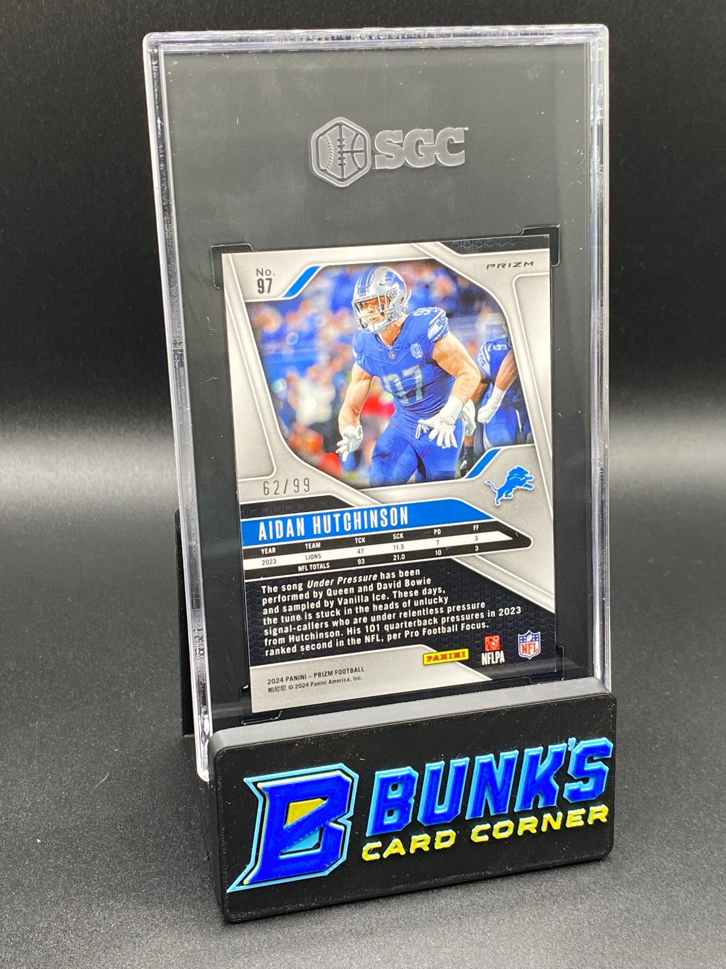 2024 Aidan Hutchinson Purple Wave Prizm 62/99 SGC 10