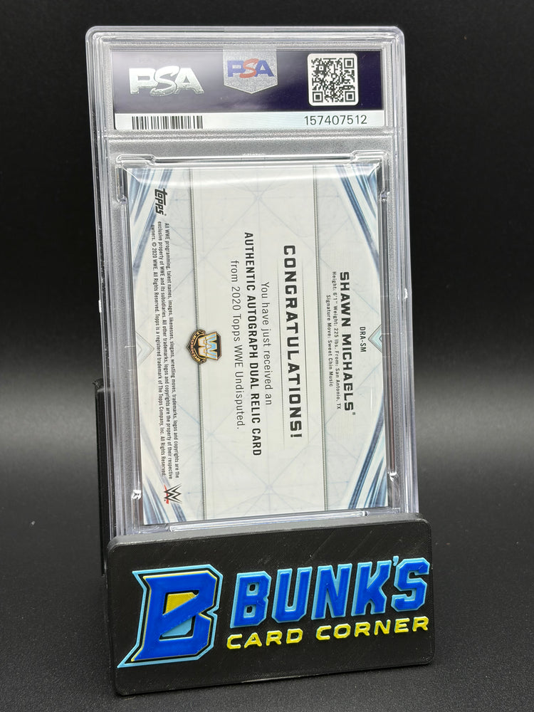 2020 Shawn Michaels Dual Relics Auto Blue PSA 8 22/25
