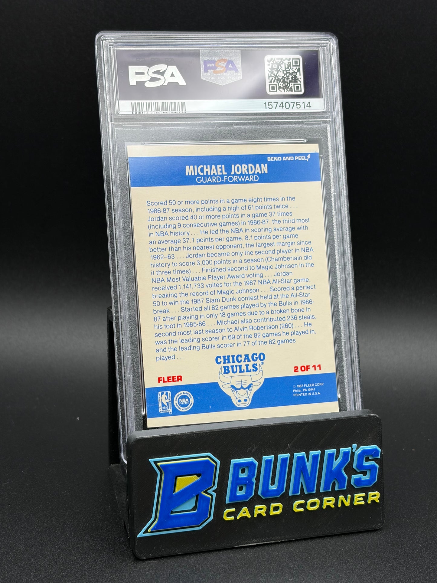 1987 Michael Jordan Fleer Sticker PSA 7