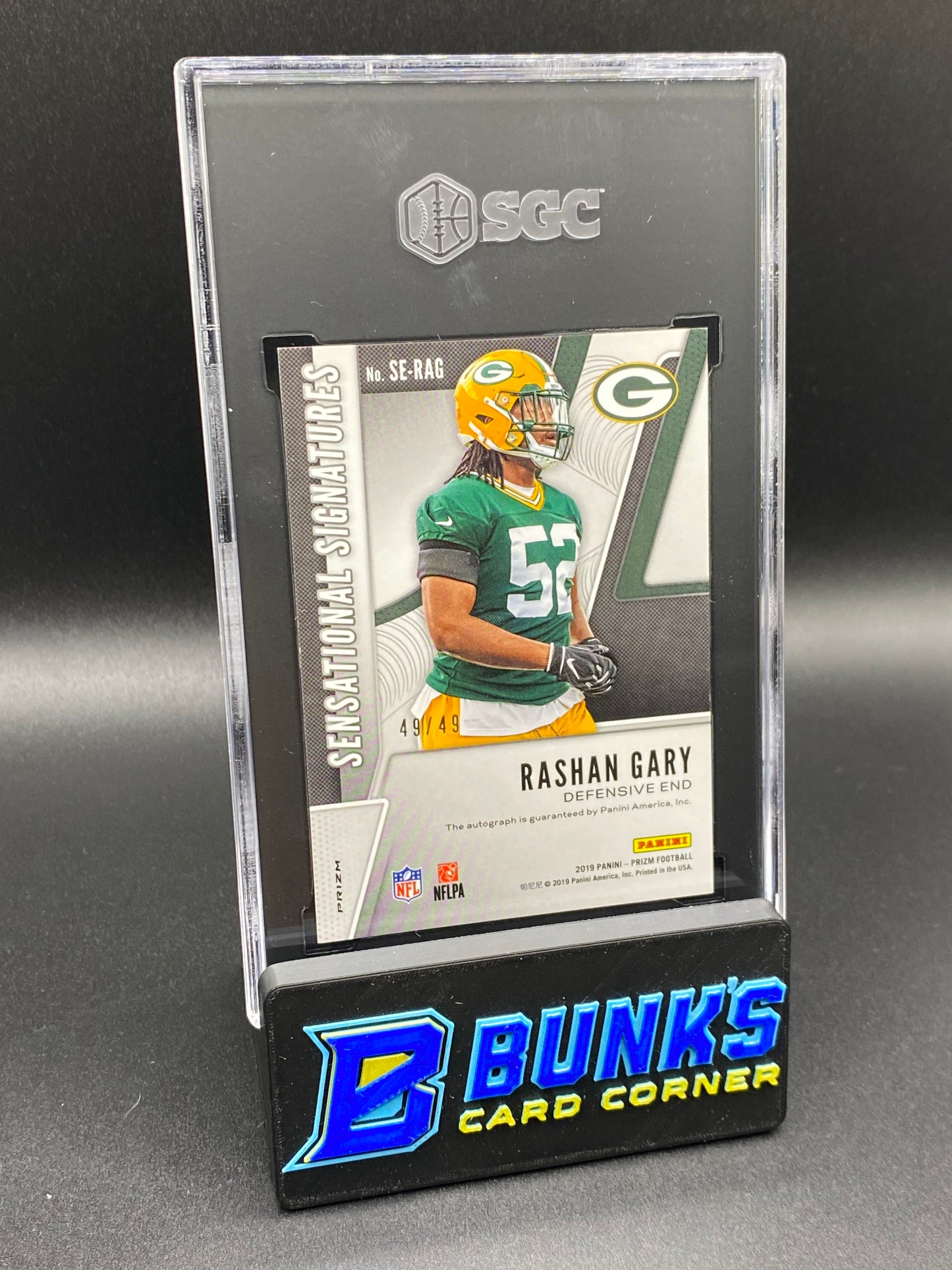 2019 Rashan Gary Sensational Sig. Purple Power Prizm 49/49 SGC 9.5