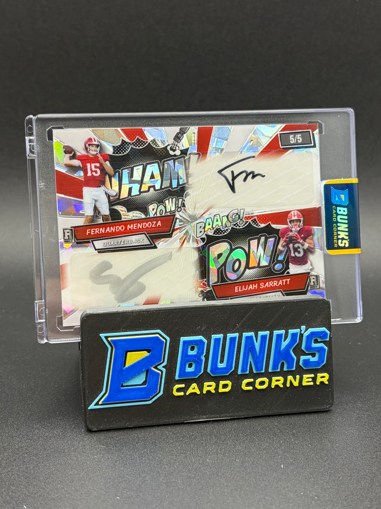 2026 Fernando Mendoza & Elijah Sarratt Bang! Wham! Pow! Wild Card Auto
