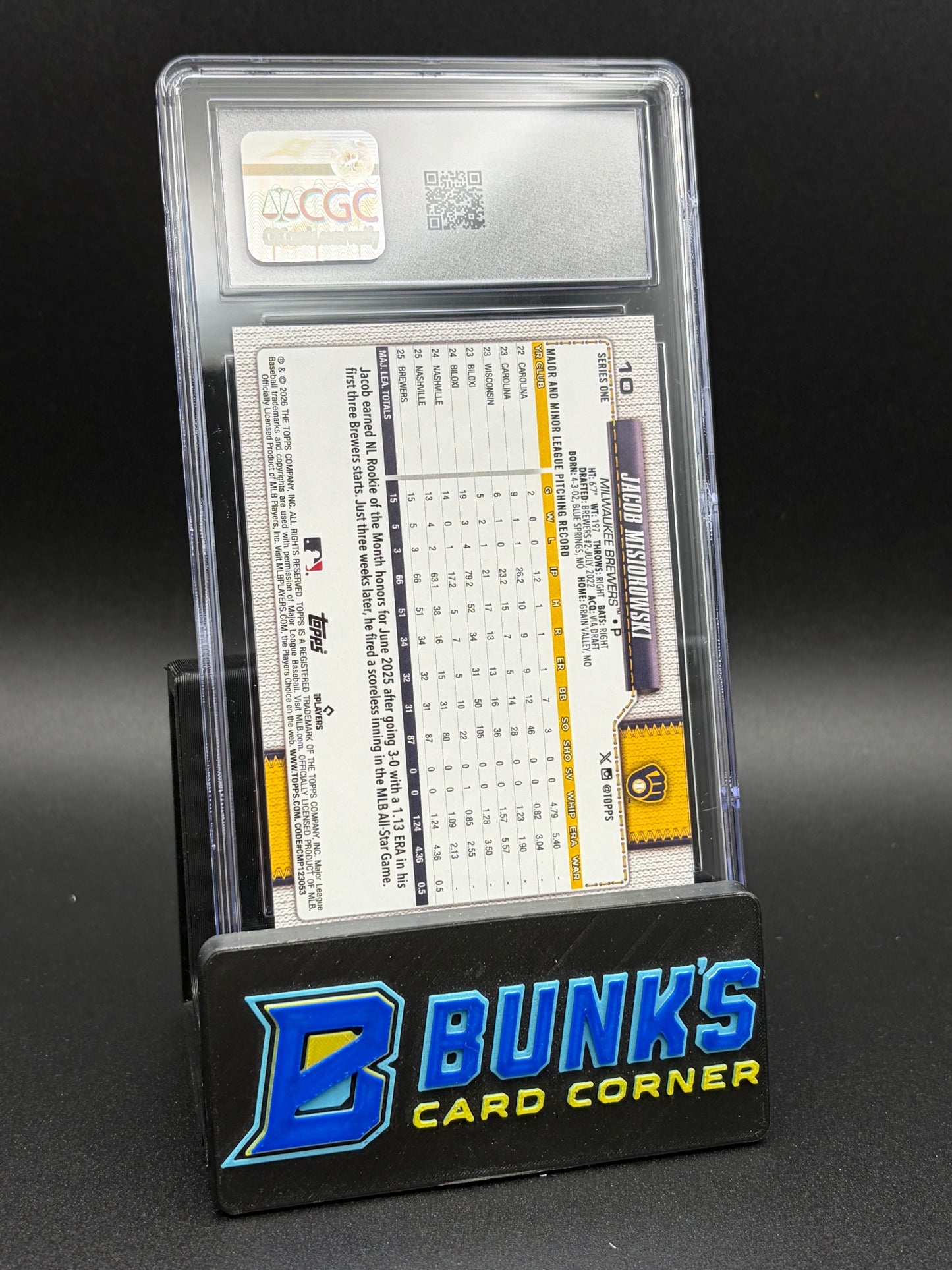 2026 Jacob Misiorowski Topps CGC 10 RC