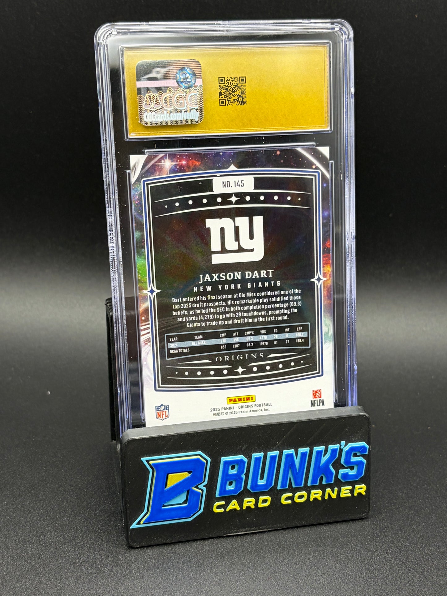 2025 Jaxson Dart Silver Origins CGC Pristine 10 RC 3/75