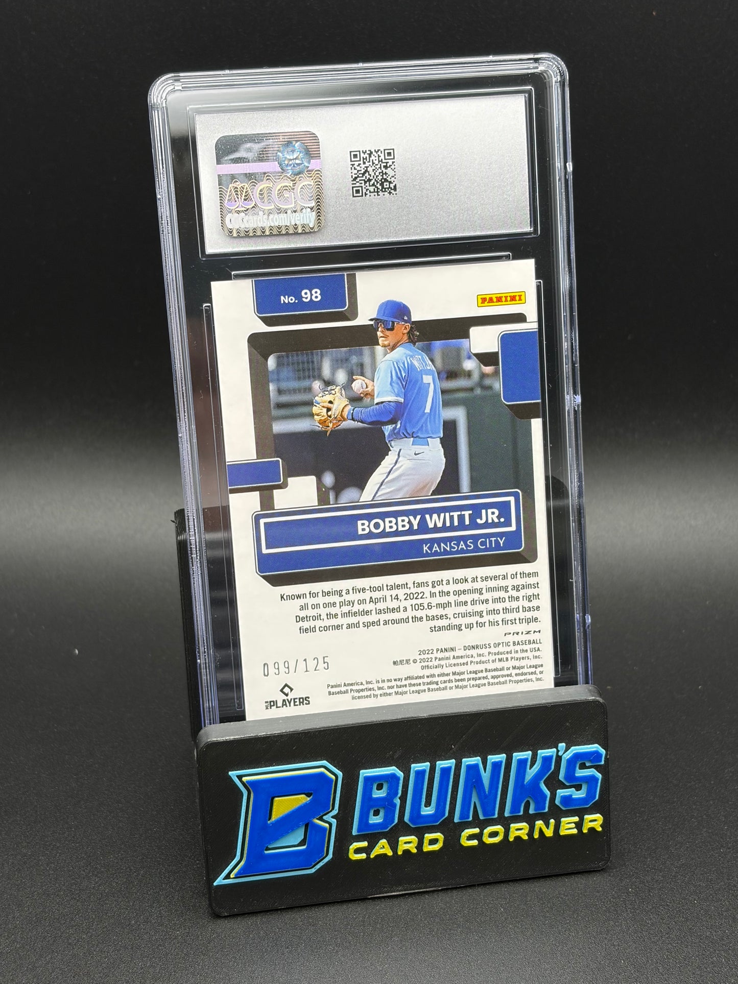 2022 Bobby Witt Jr Orange Donruss Optic CGC 9 RC 99/125