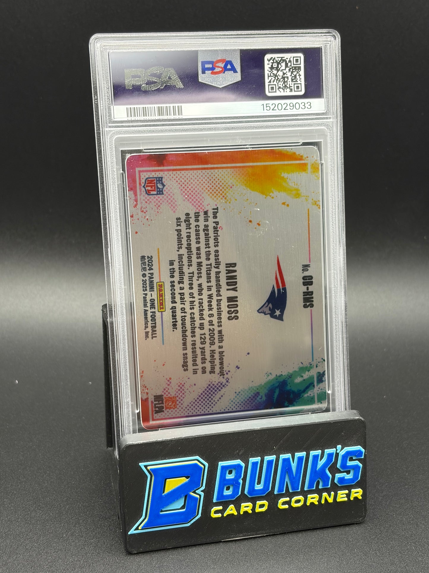 2024 Randy Moss Color Blast Panini One PSA 10