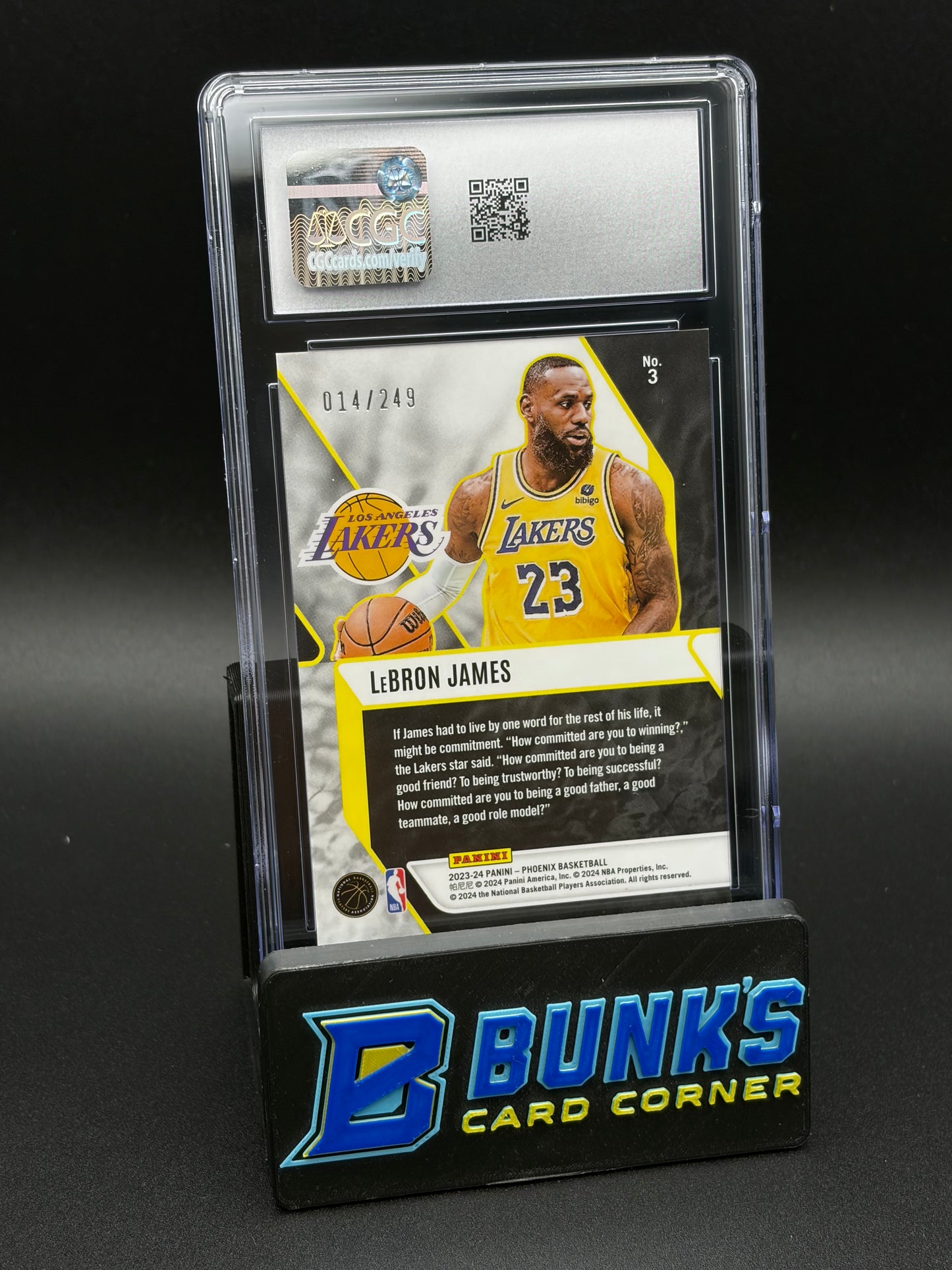 2023-24 LeBron James Orange Ice Fade to Black Phoenix CGC 10 14/249