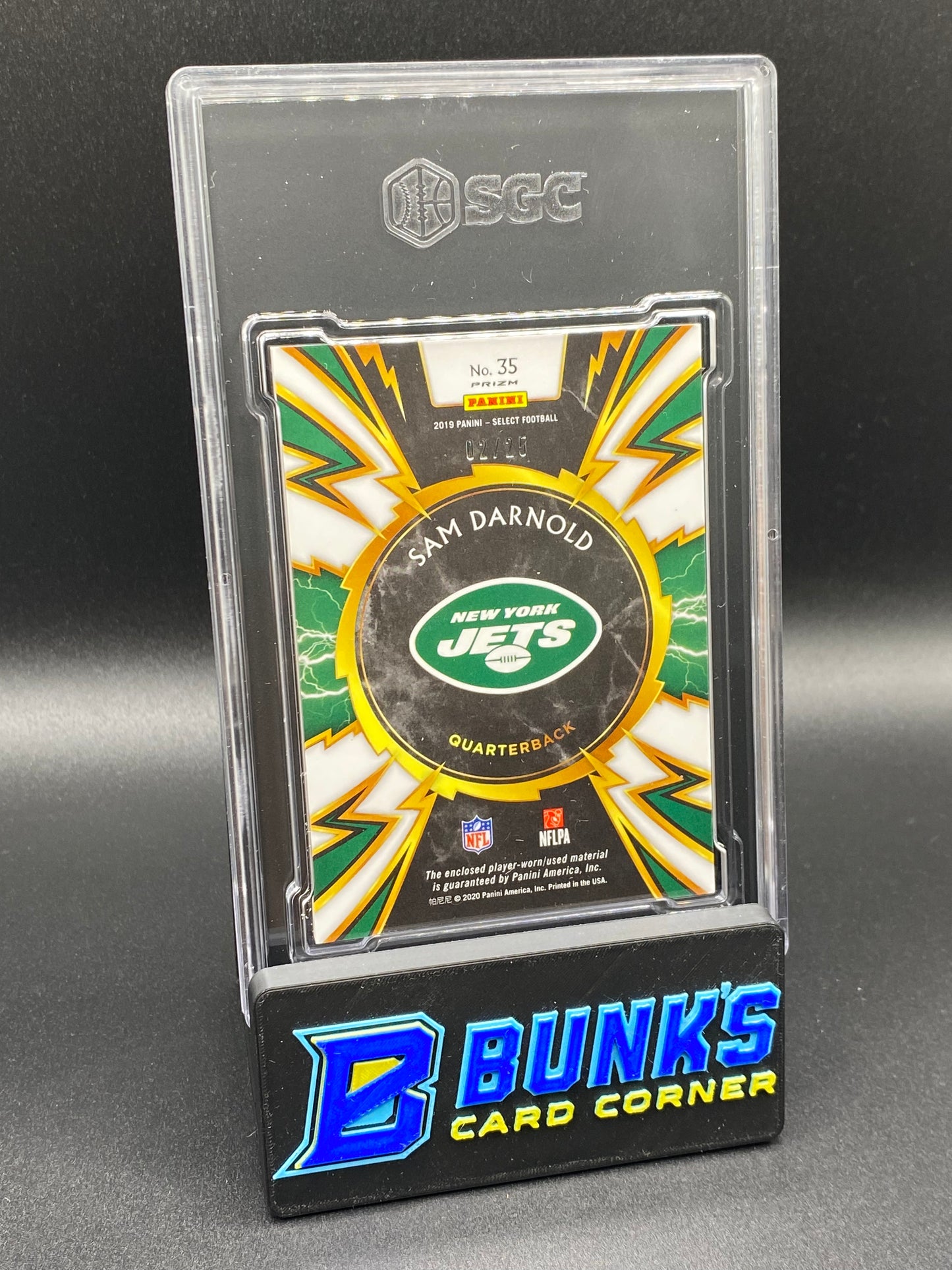 2019 Sam Darnold Sparks Materials Tie-Dye Prizm 2/25 SGC 9.5