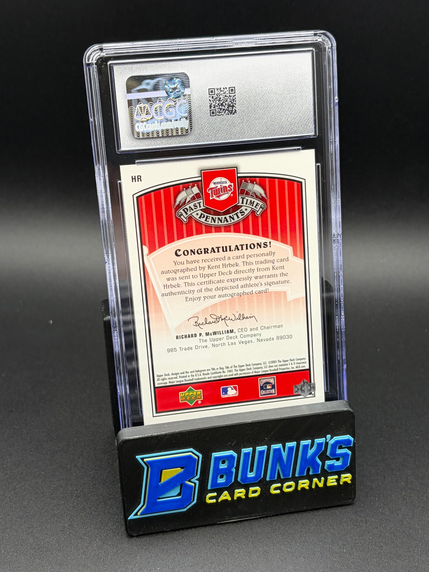2005 Kent Hrbek Bronze Signatures CGC AU Auto 10