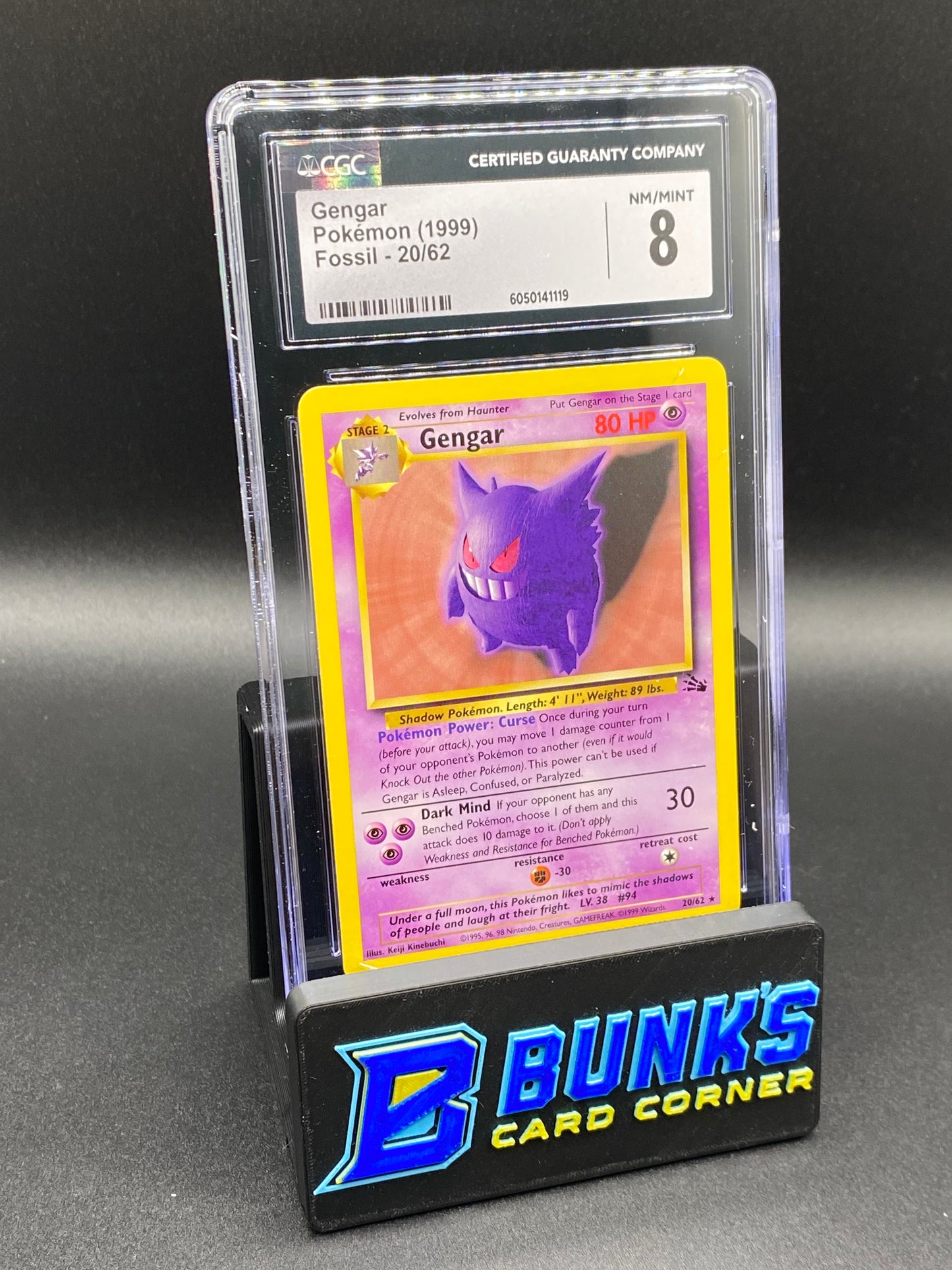 1999 Gengar Fossil CGC 8