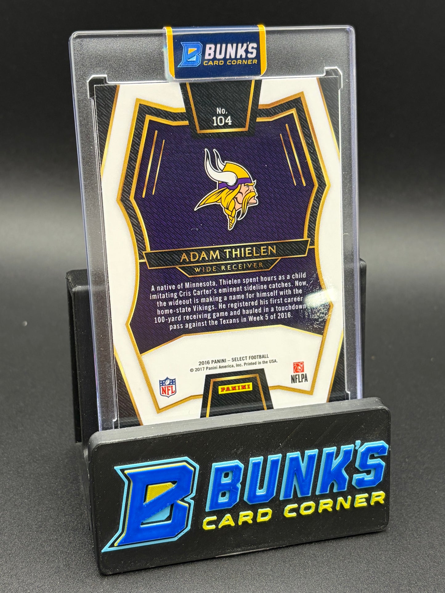 2016 Adam Thielen Select Tricolor Rookie Orange & Red & White