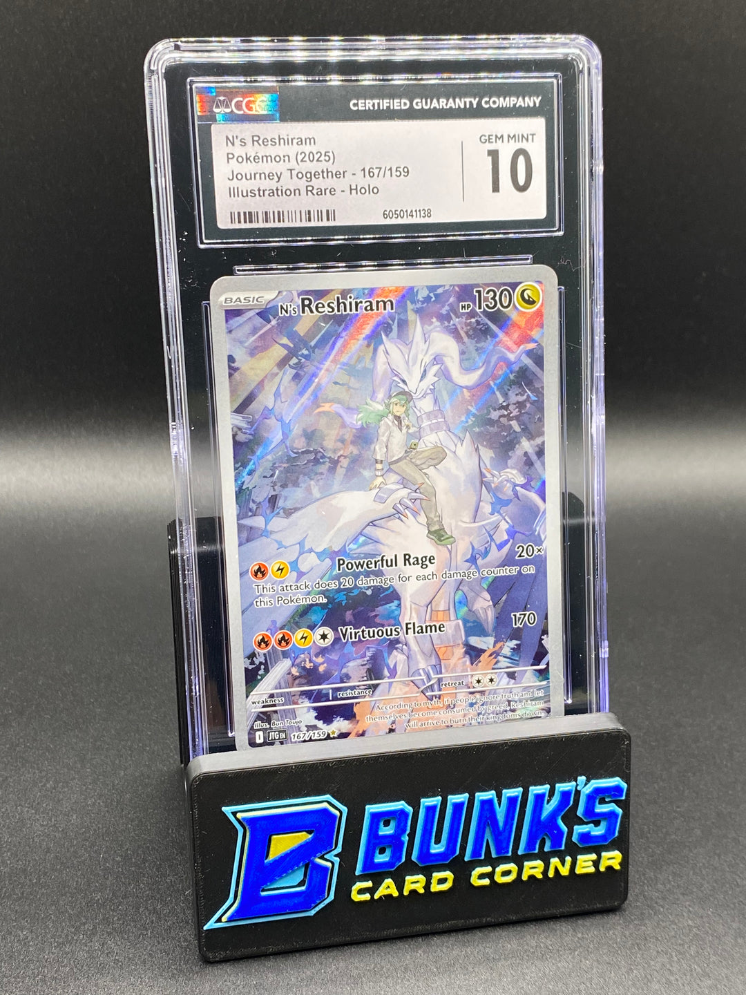 2025 N's Reshiram Illustration Rare Journey Together CGC 10
