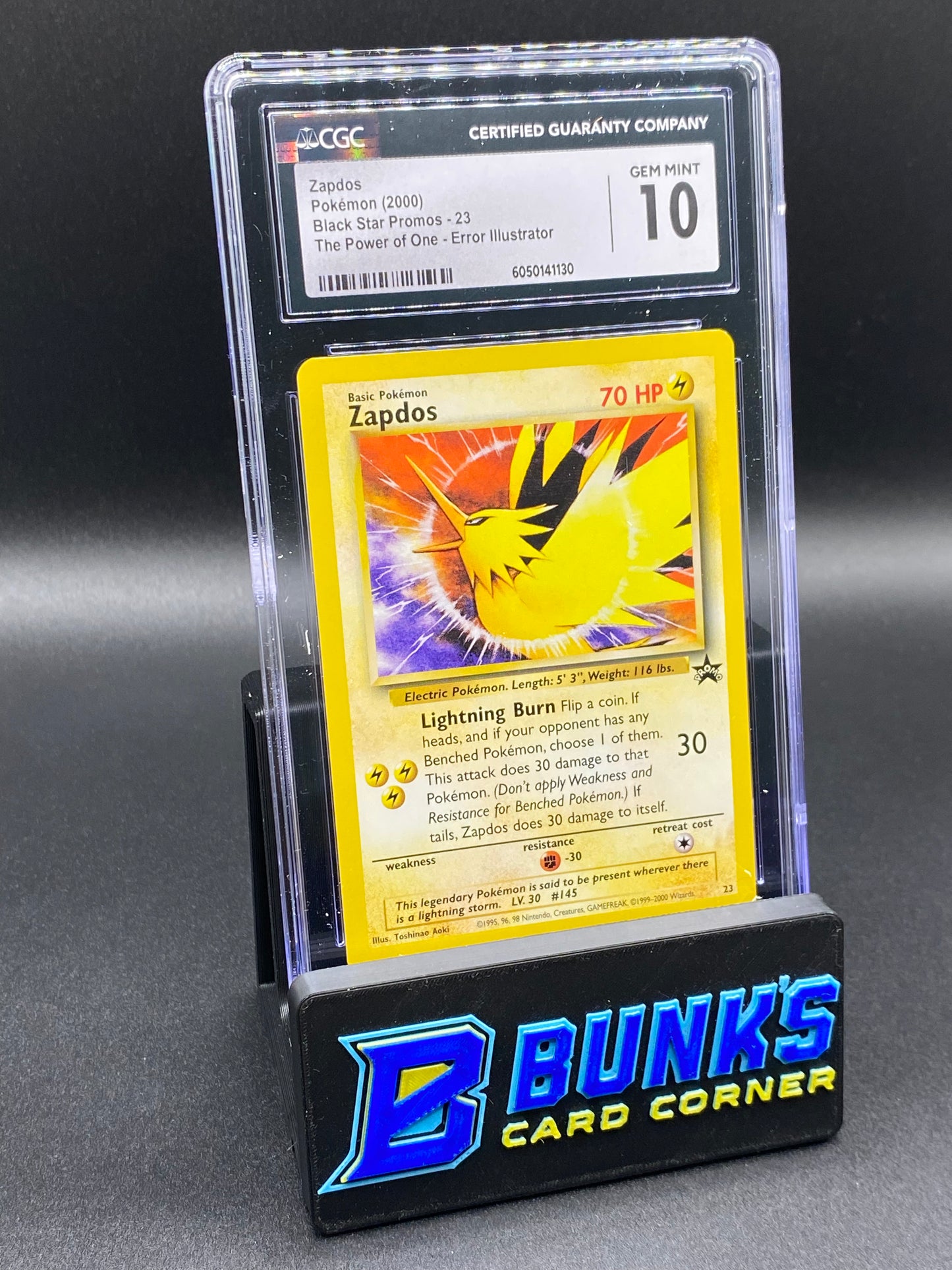 2000 Zapdos Promo Error Illustrator CGC 10