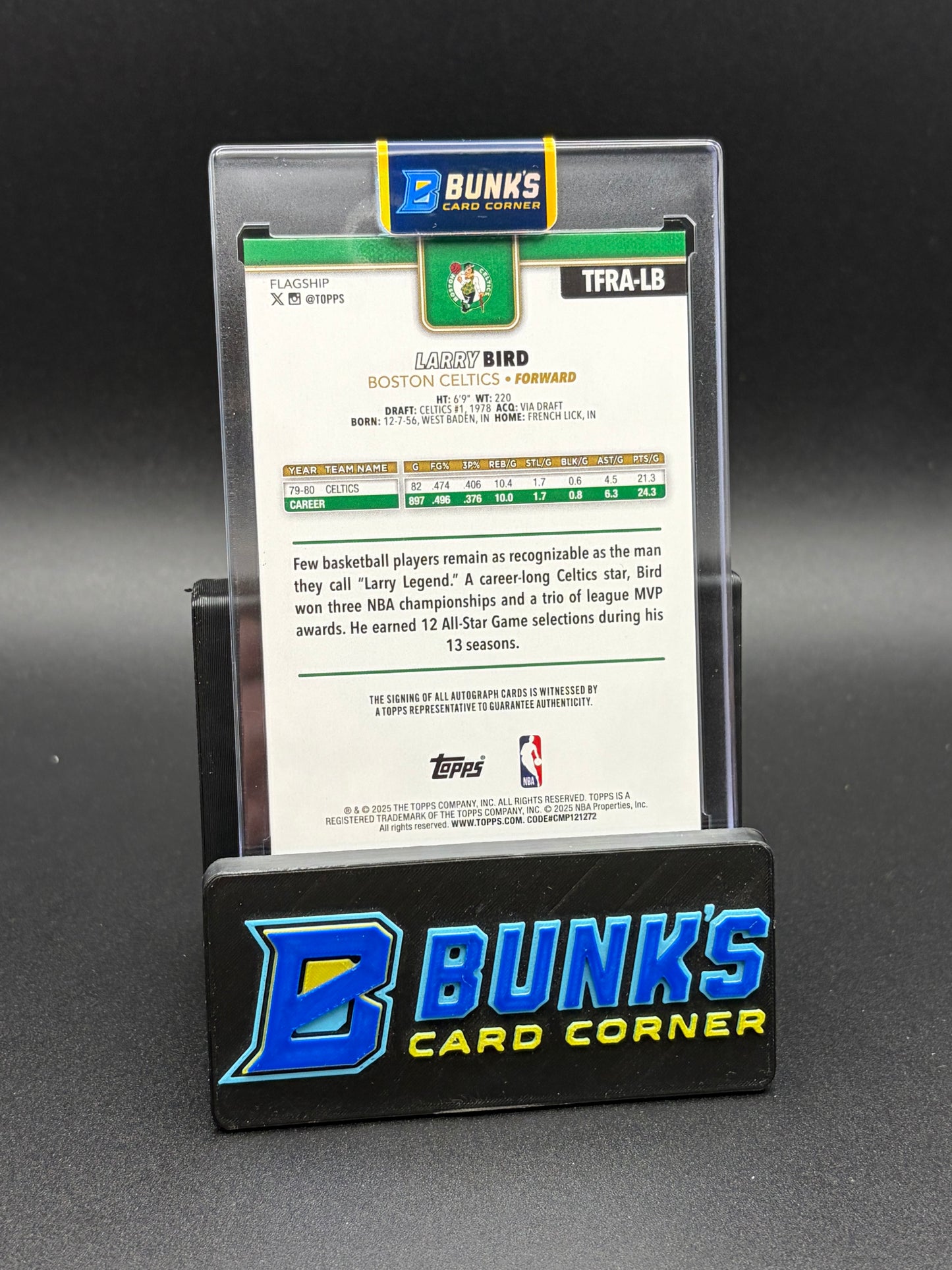 2025 Larry Bird Topps Black Foil Auto 8/10